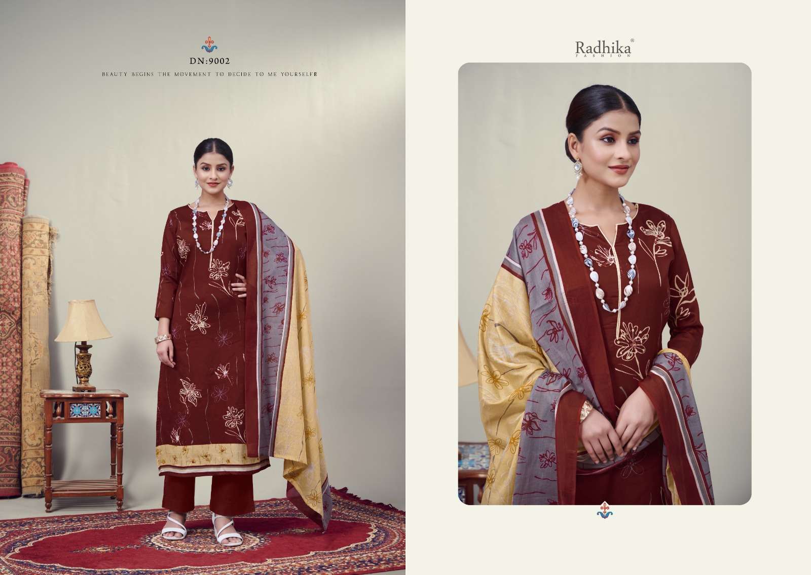 RADHIKA FASHION AZARA JIVIKA VOL 2 JAM COTTON PRINT WITH HAND WORK SUIT