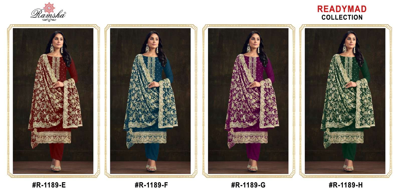 RAMSHA R 1189 BEAUTIFUL EMBROIDERY DESIGNER SUIT