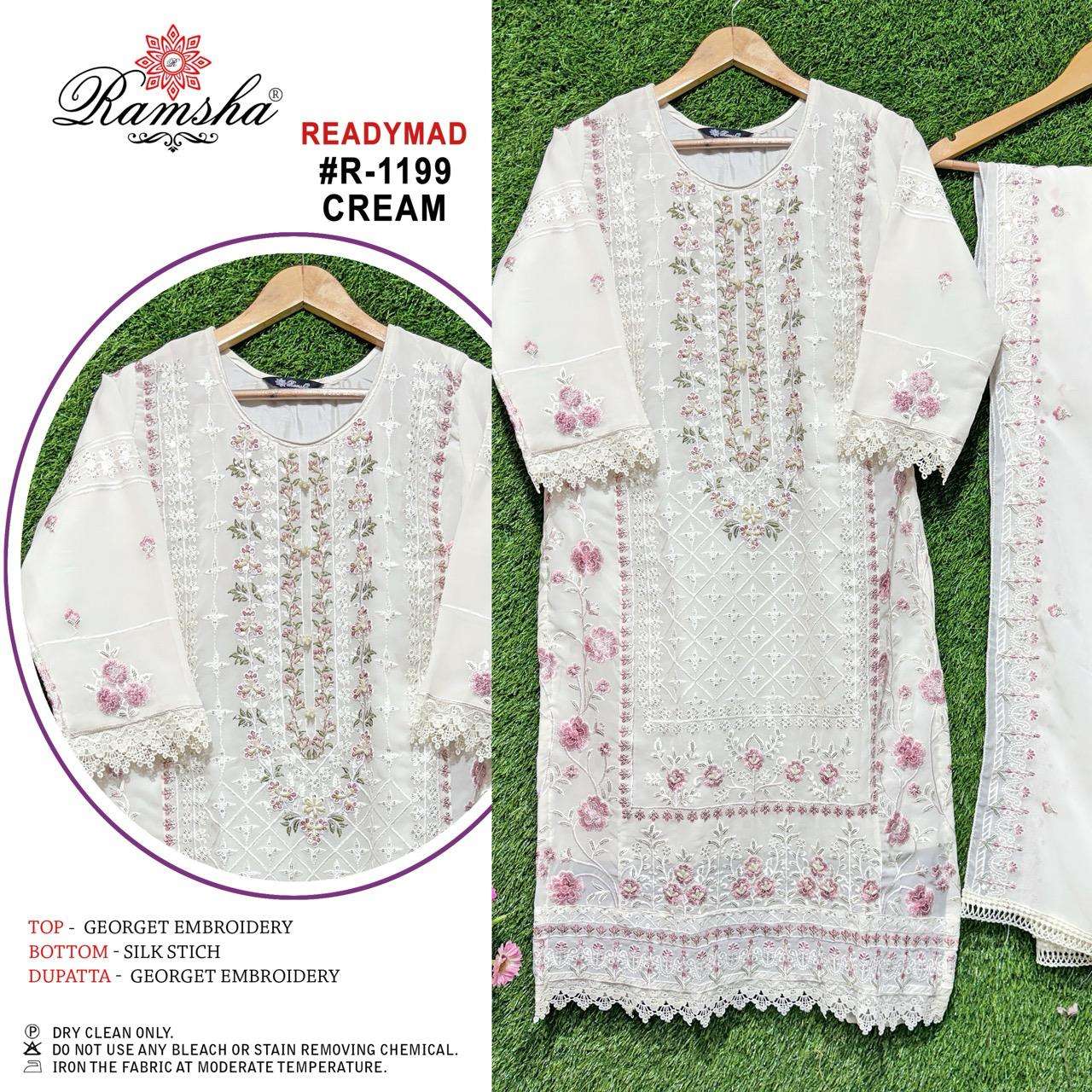 RAMSHA R 1199 GEORGETTE WITH HEAVY EMBROIDERY DESIGNER SUIT