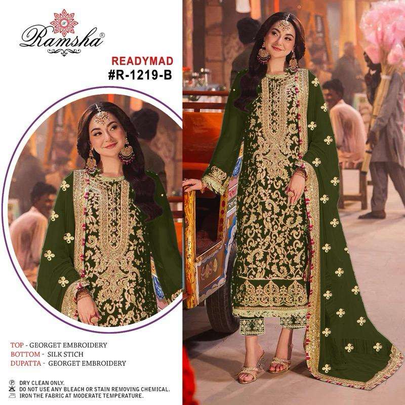 RAMSHA R 1219 GEORGETTE HEAVY EMBROIDERY DESIGNER SUIT