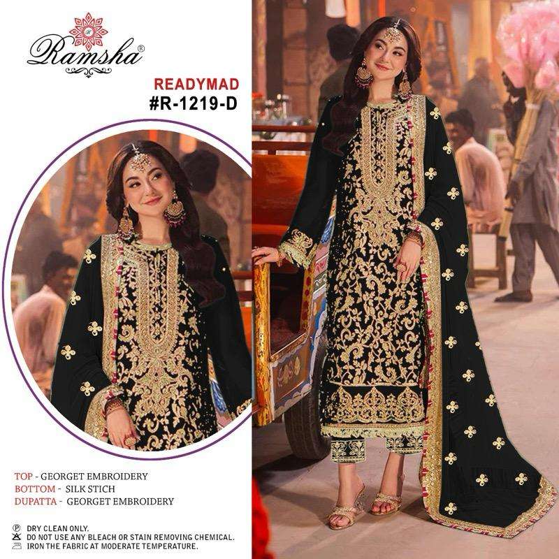 RAMSHA R 1219 GEORGETTE HEAVY EMBROIDERY DESIGNER SUIT