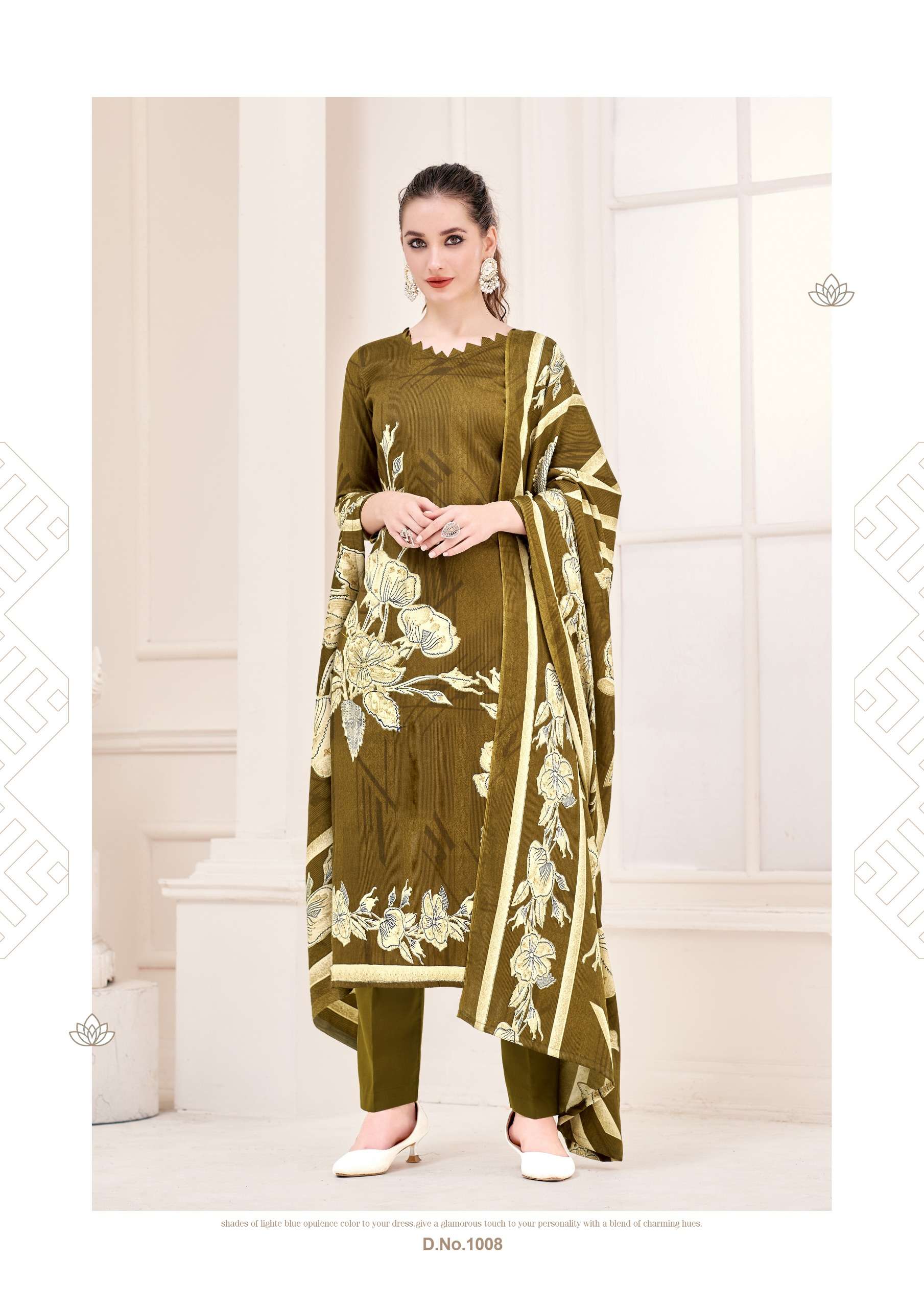 ROLI MOLI CREATION NUSRAT PASHMINA PRINTED WITH WORK SUIT