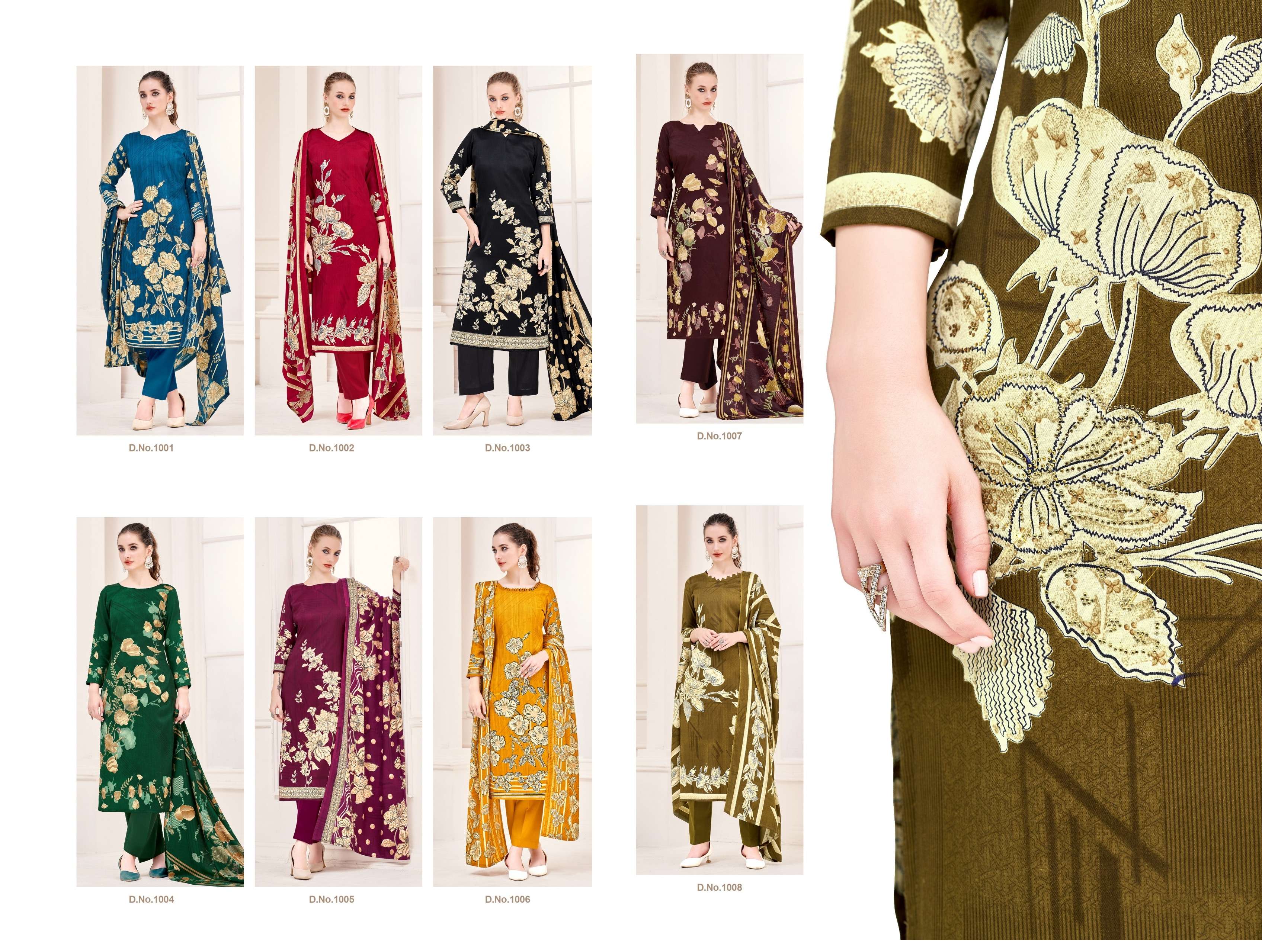 ROLI MOLI CREATION NUSRAT PASHMINA PRINTED WITH WORK SUIT