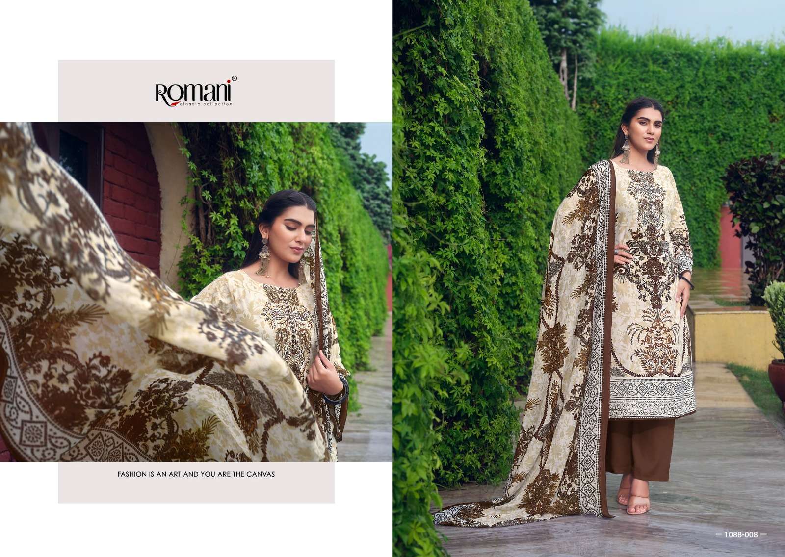 ROMANI AARZU VOL 5 COTTON DIGITAL STYLE PRINTS FANCY WORK SUIT