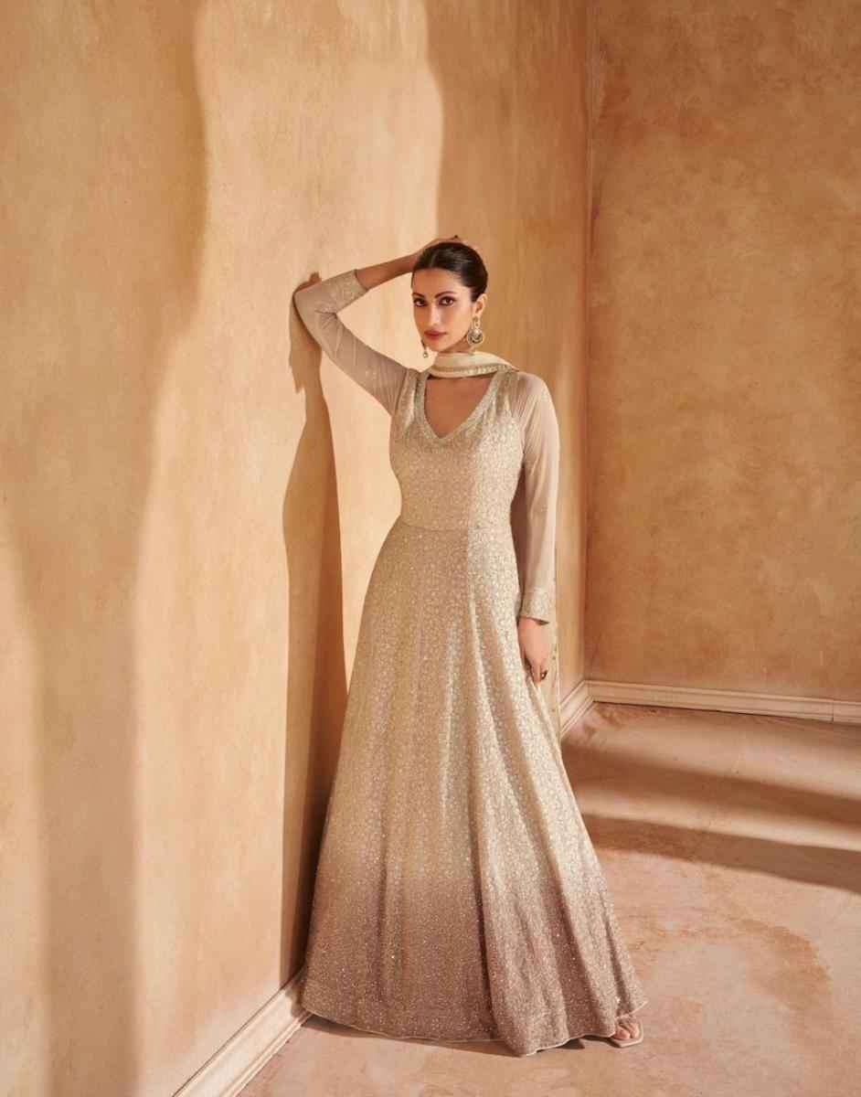 SAYURI DESIGNER SAHIRA GEROGETTE HEAVY DESIGNER ANARKALI GOWN DRESS