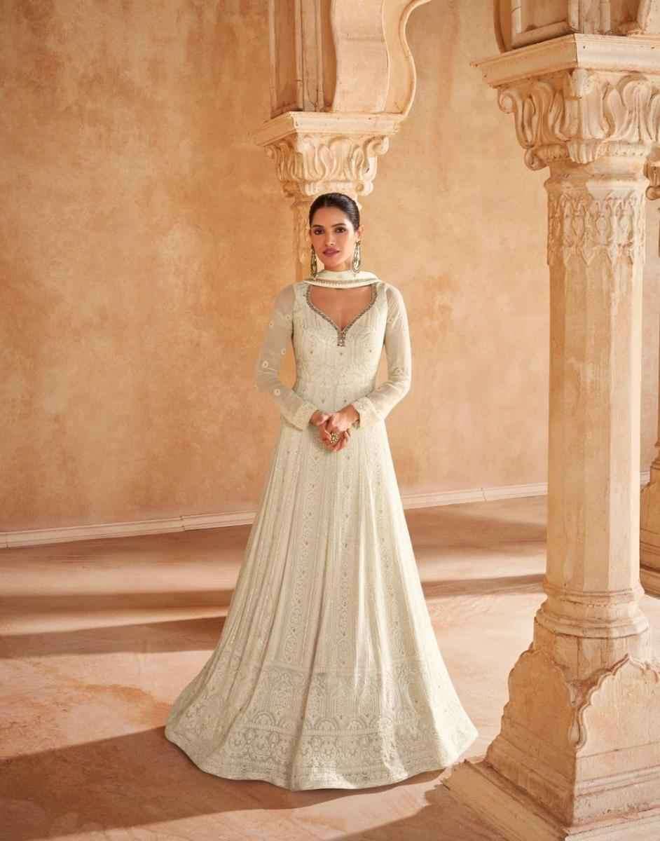 SAYURI DESIGNER SAHIRA GEROGETTE HEAVY DESIGNER ANARKALI GOWN DRESS