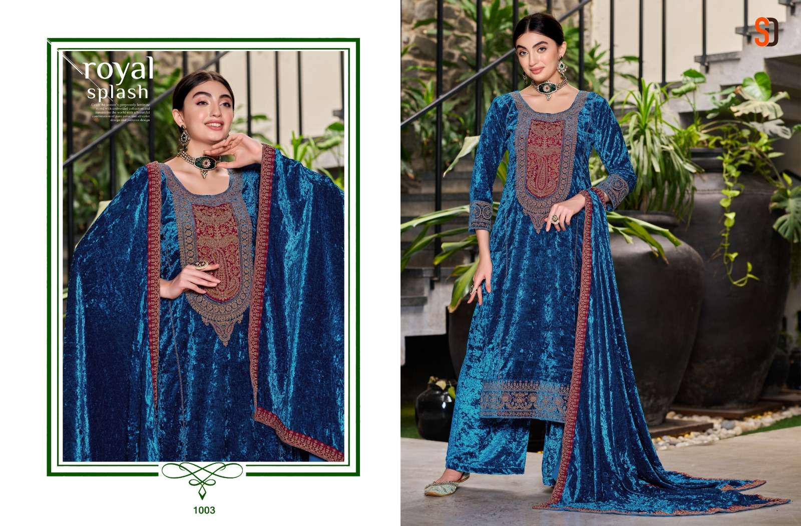 SHRADDHA DESIGNER SHAHZADI VELVET DESIGNER PAKISTANI SUIT