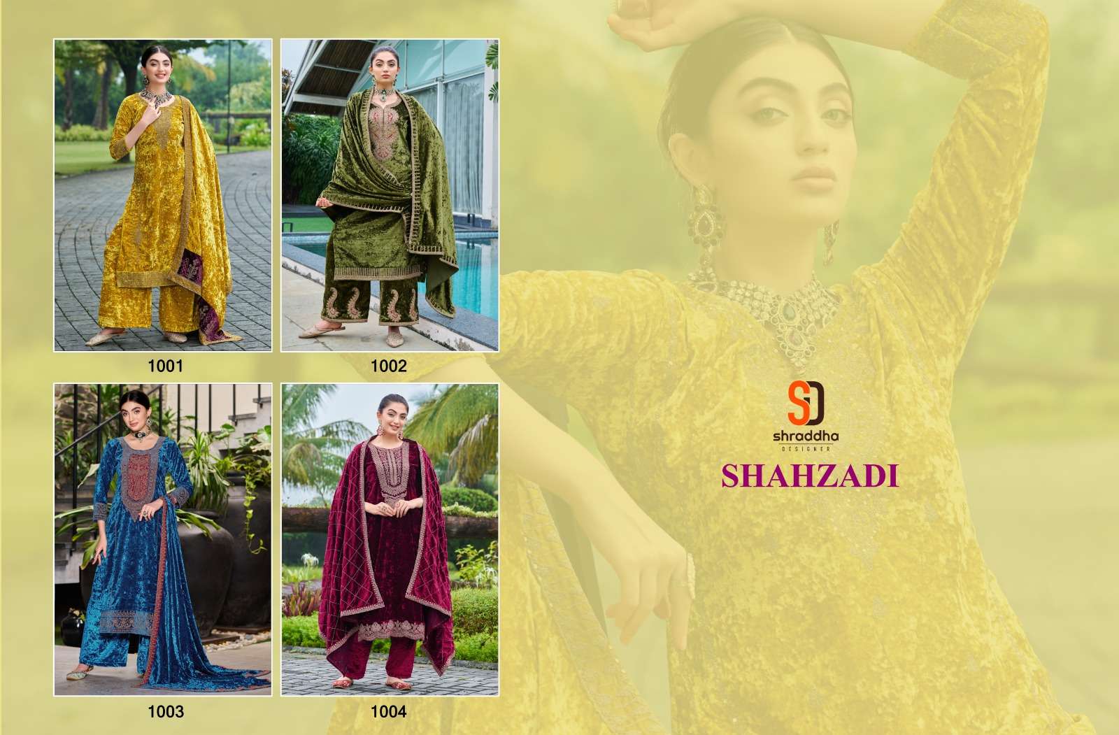 SHRADDHA DESIGNER SHAHZADI VELVET DESIGNER PAKISTANI SUIT