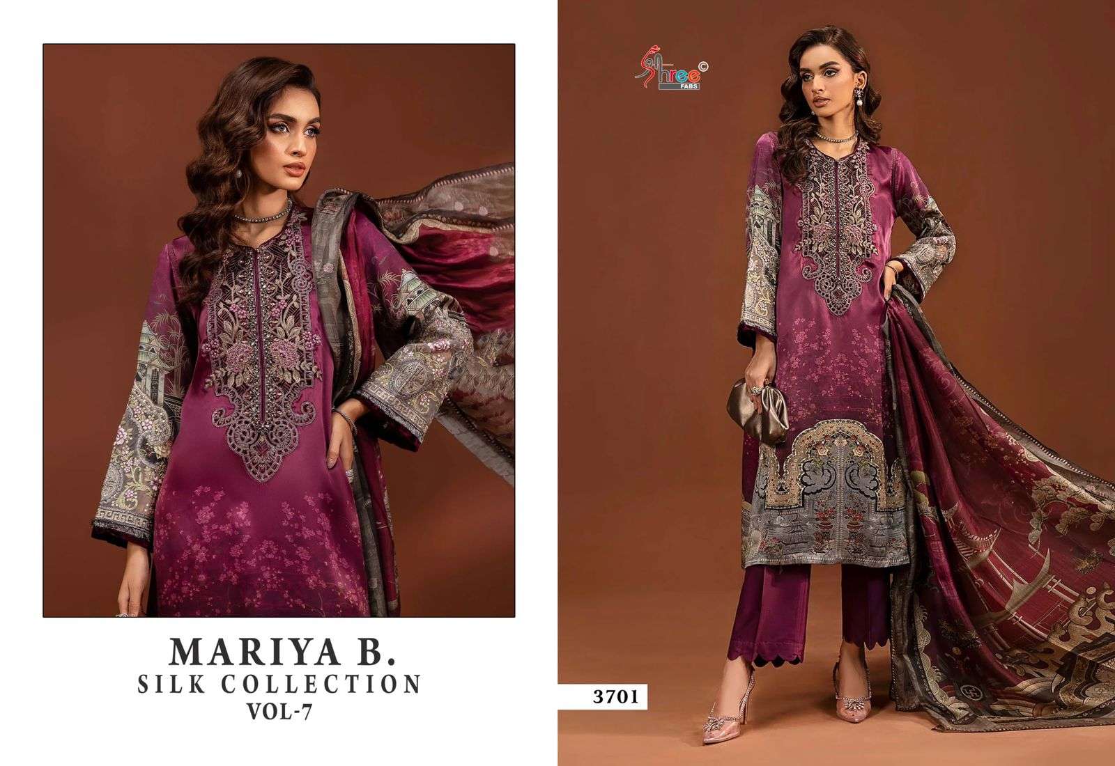 SHREE FABS MARIA B SILK COLECTION SATIN DESIGNER SALWAR KAMEEZ 