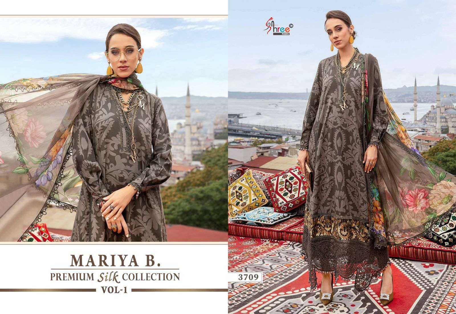 SHREE FABS MARIYA B PREMIUM SILK COLLECTION VOL 1 SATIN SILK FANCY EMBROIDERY SUIT