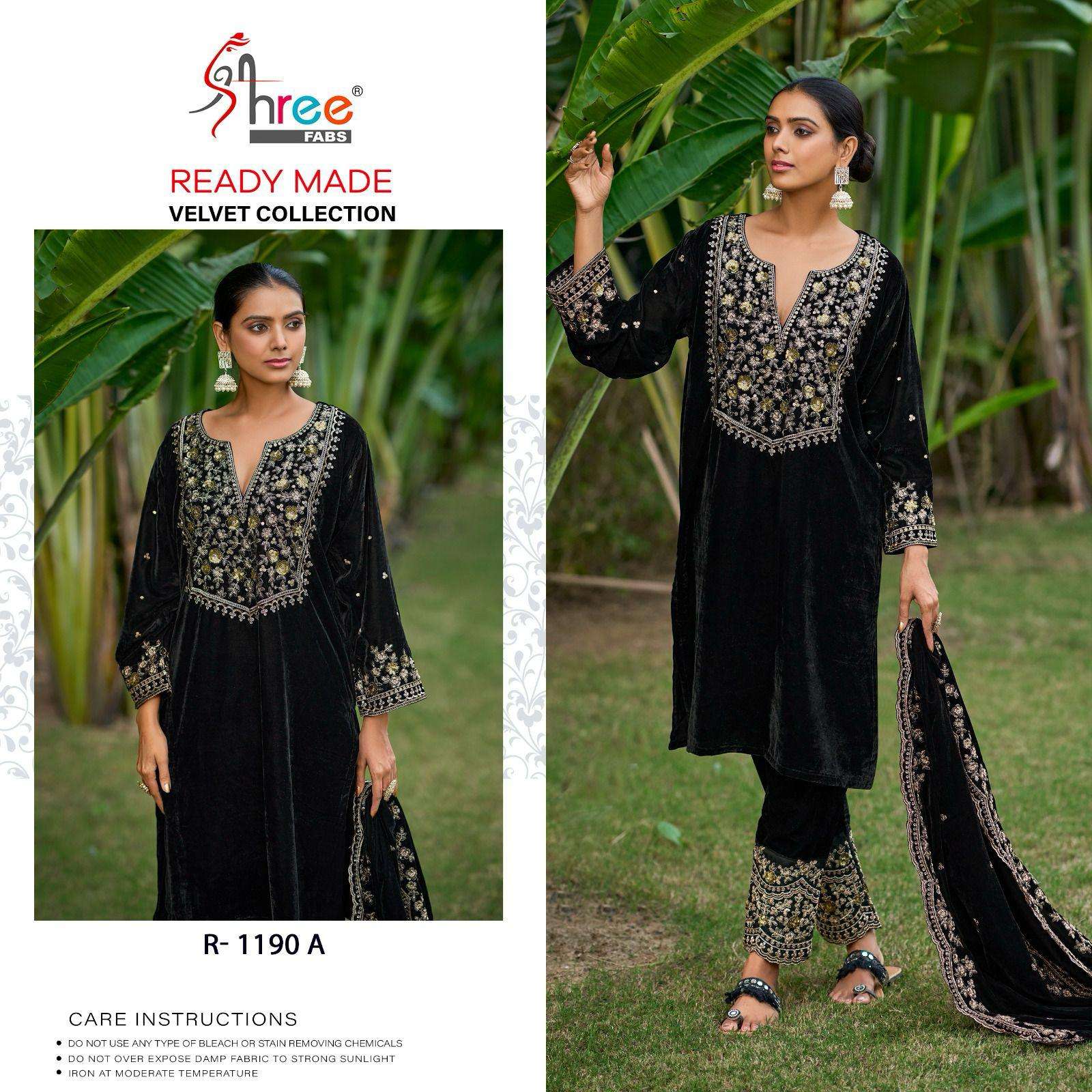 SHREE FABS R  1190 VELVET HEAVY EMBROIDERY DESIGNER SUIT