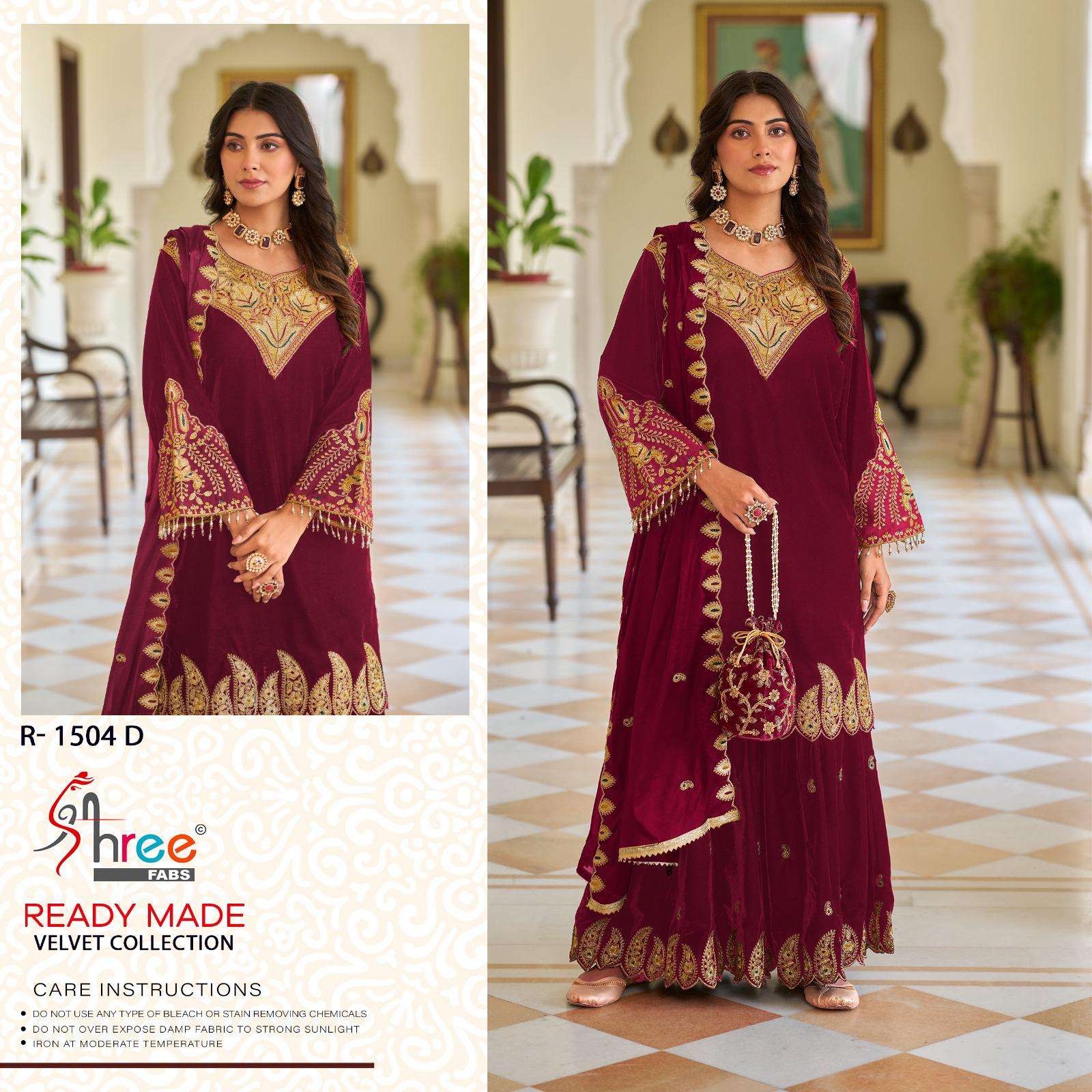 SHREE FABS R 1504 VELVET WITH HEAVY EMBROIDERED PAKISTANI SUIT