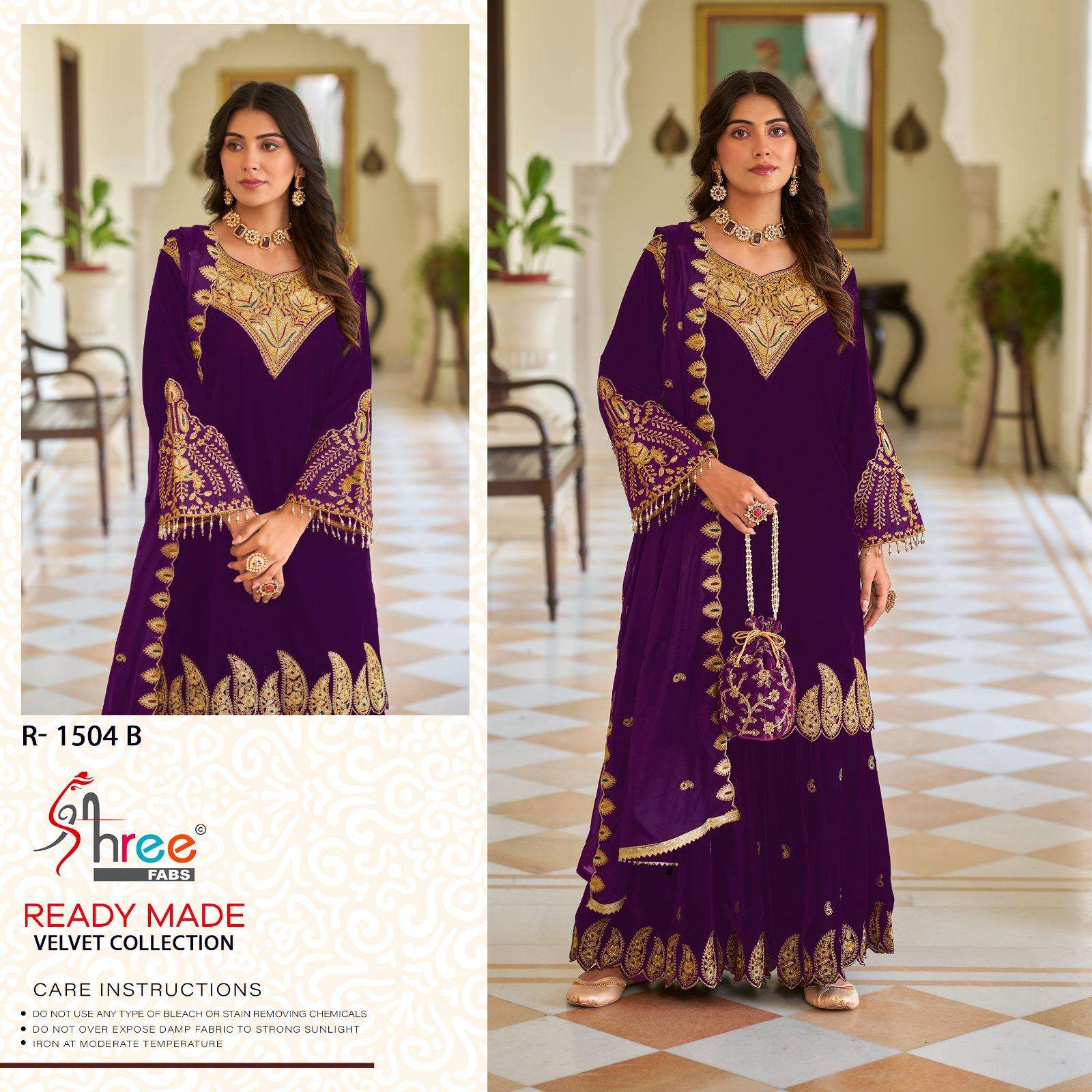 SHREE FABS R 1504 VELVET WITH HEAVY EMBROIDERED PAKISTANI SUIT