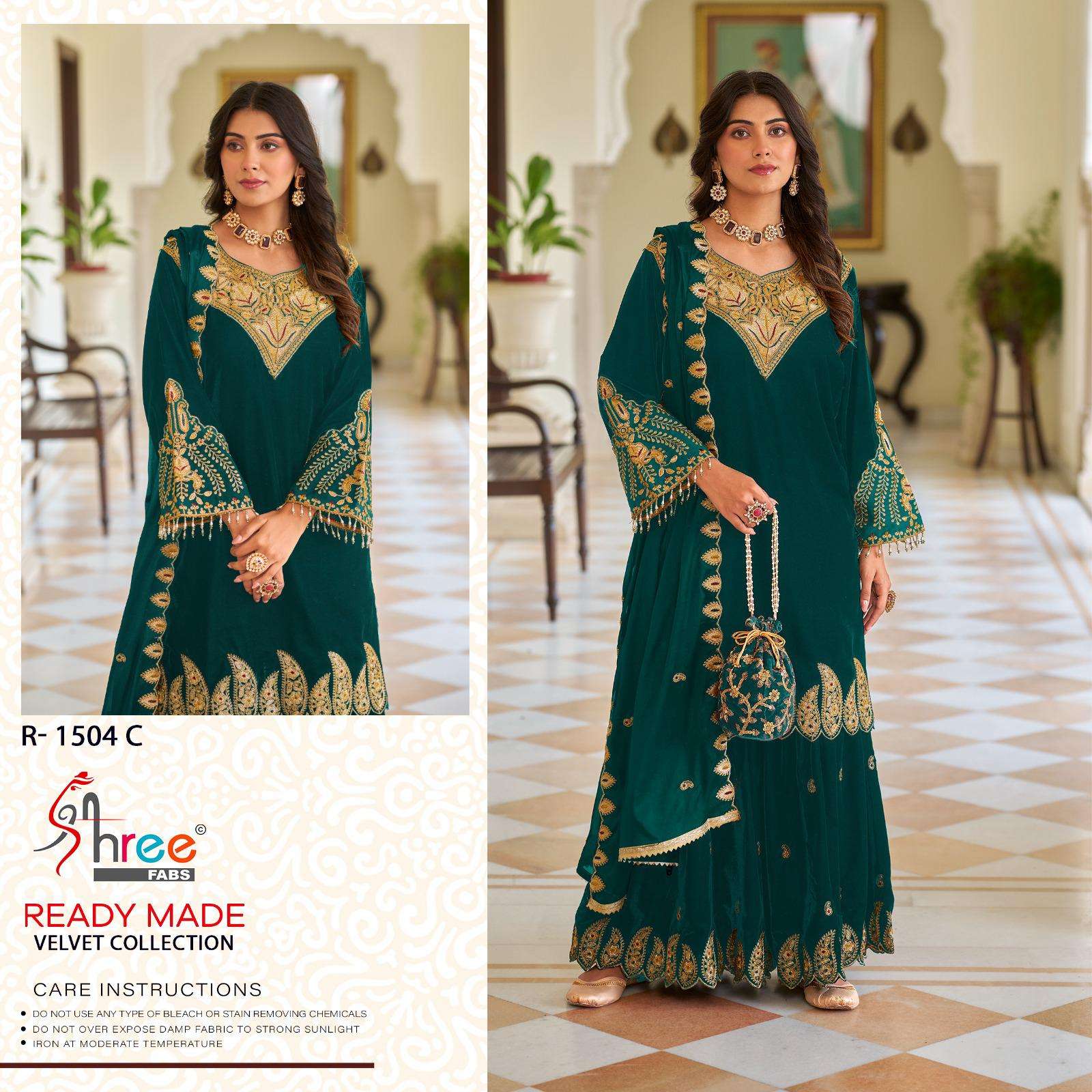 SHREE FABS R 1504 VELVET WITH HEAVY EMBROIDERED PAKISTANI SUIT
