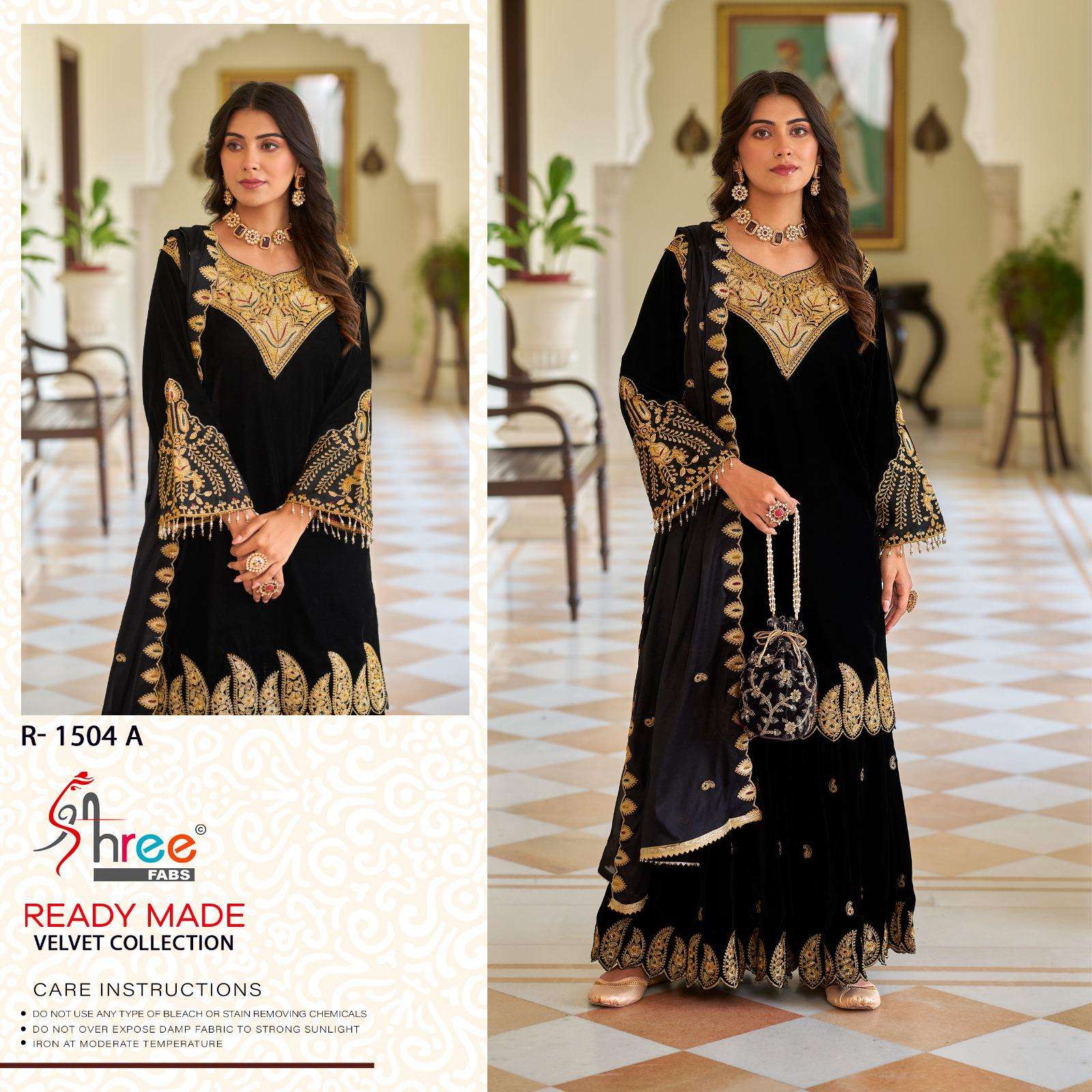 SHREE FABS R 1504 VELVET WITH HEAVY EMBROIDERED PAKISTANI SUIT