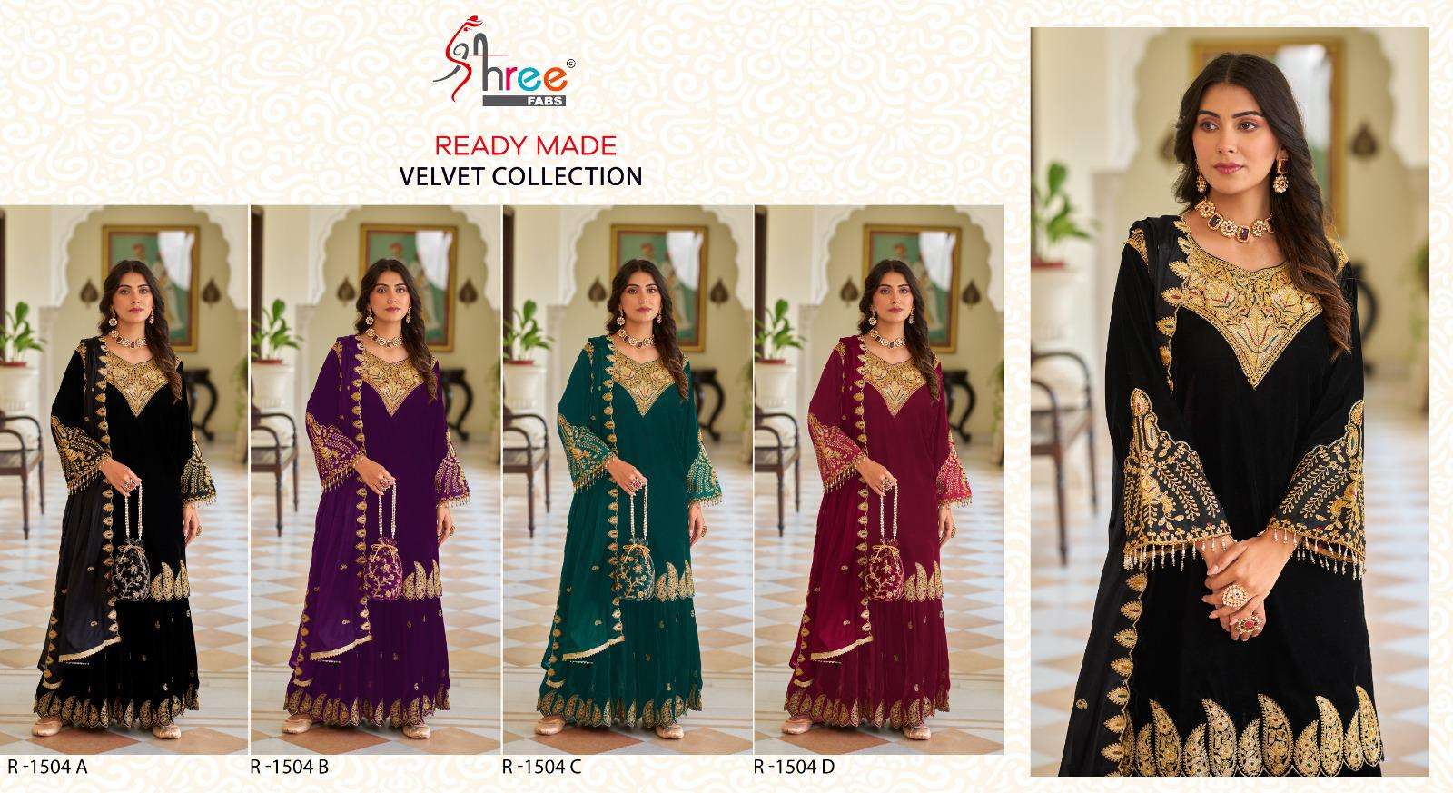 SHREE FABS R 1504 VELVET WITH HEAVY EMBROIDERED PAKISTANI SUIT