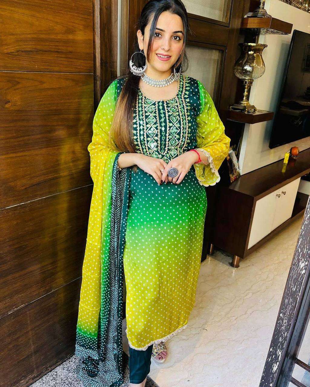 SRK 5209 SHADED FABRIC FANCY DESIGNER LADIES SUIT