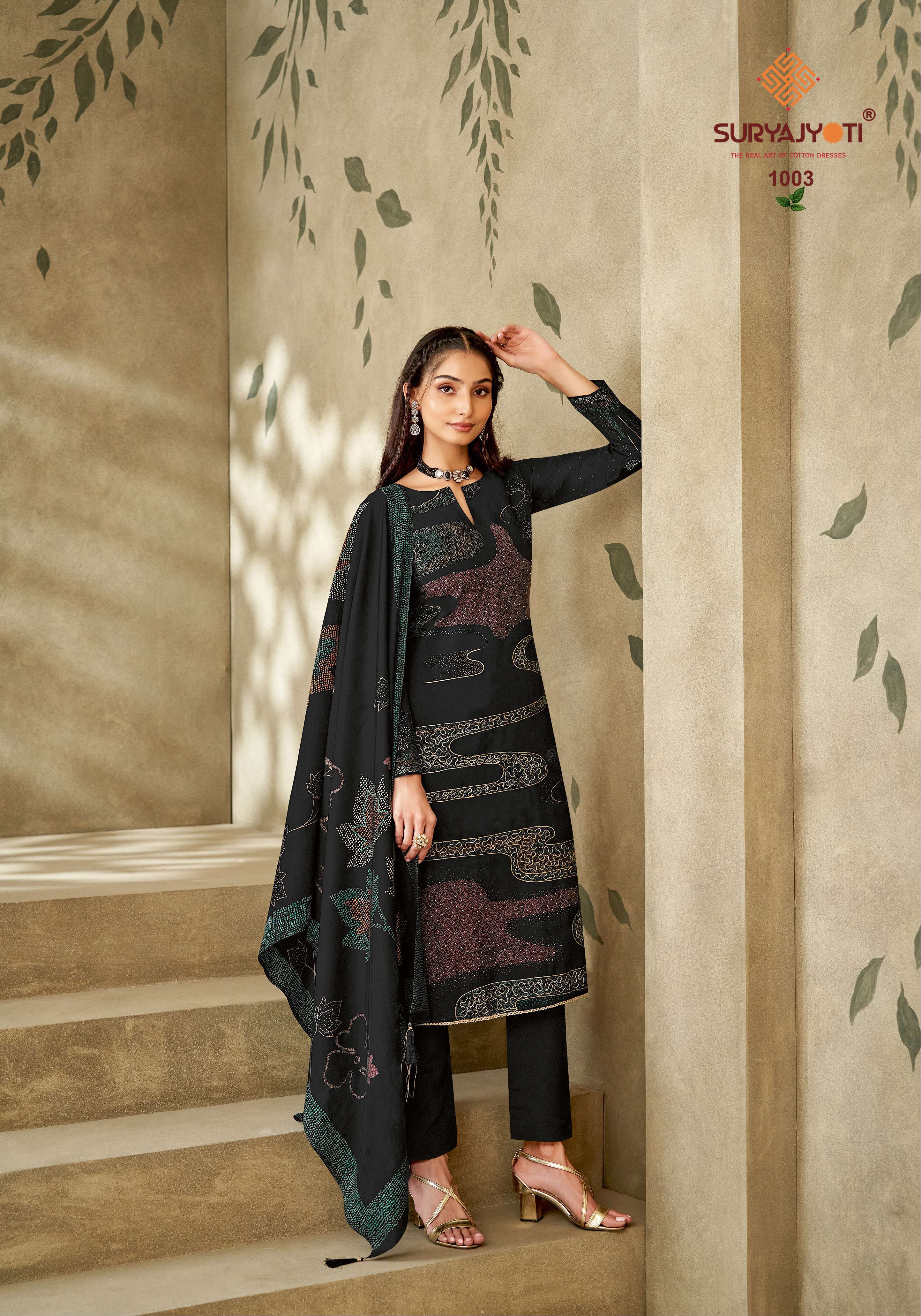 SURYAJYOTI  KYLIE VOL 1 MODAL FABRICS FANCY WORKS SUIT