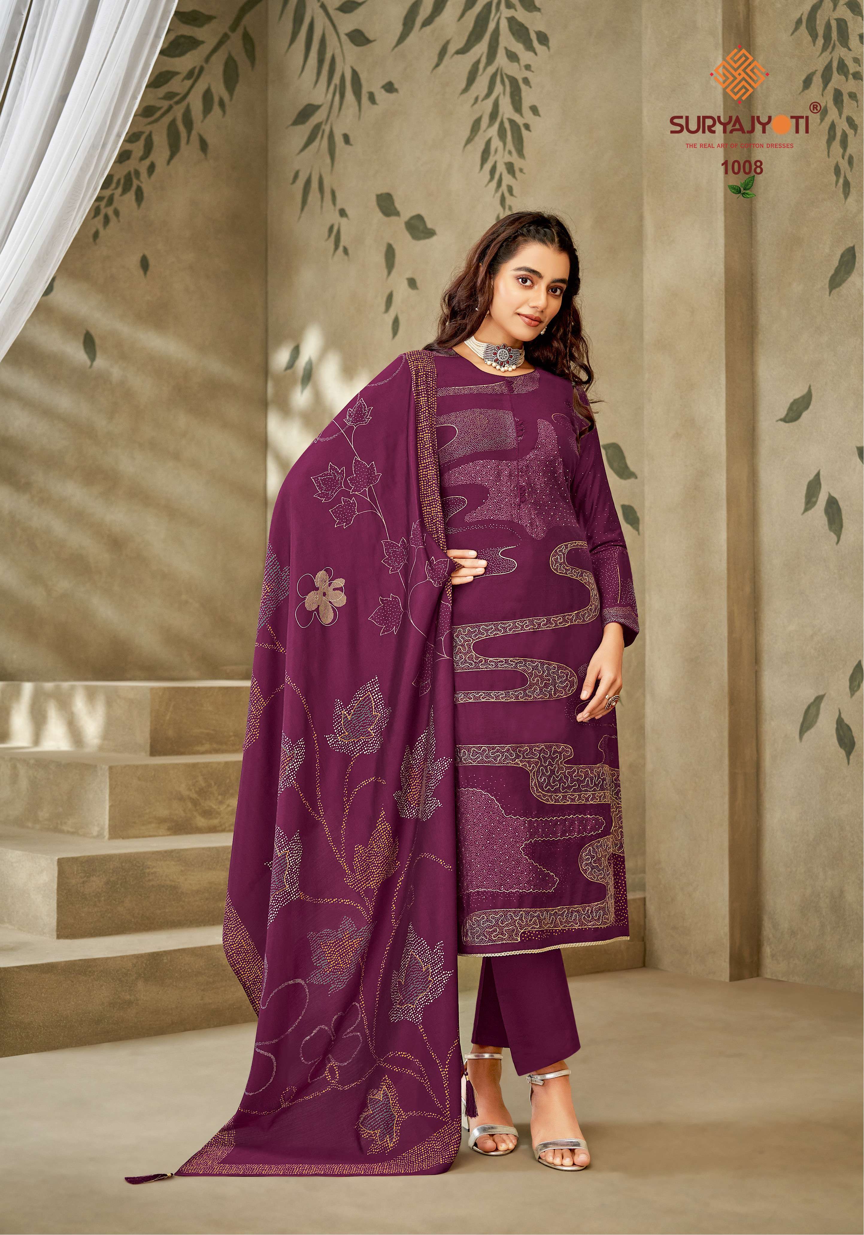 SURYAJYOTI  KYLIE VOL 1 MODAL FABRICS FANCY WORKS SUIT