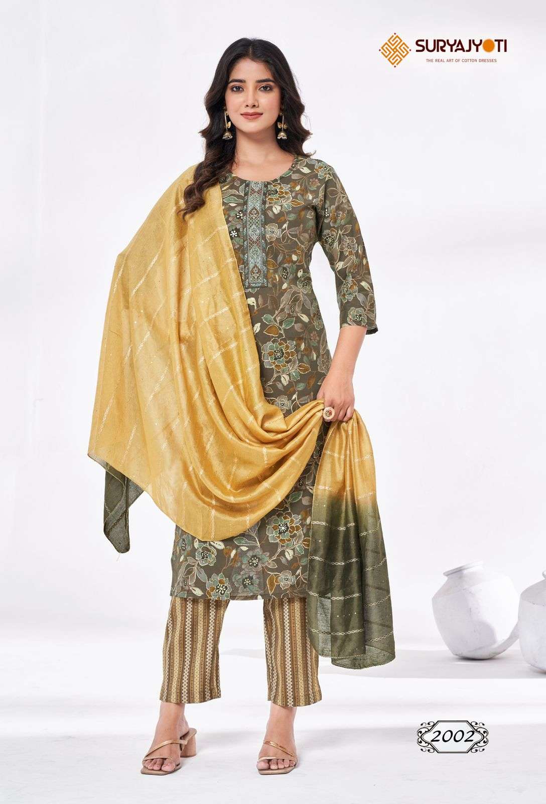 SURYAJYOTI NYKAA VOL 2 MODAL PRINT FABRIC FANCY KURTI COMBO SET 