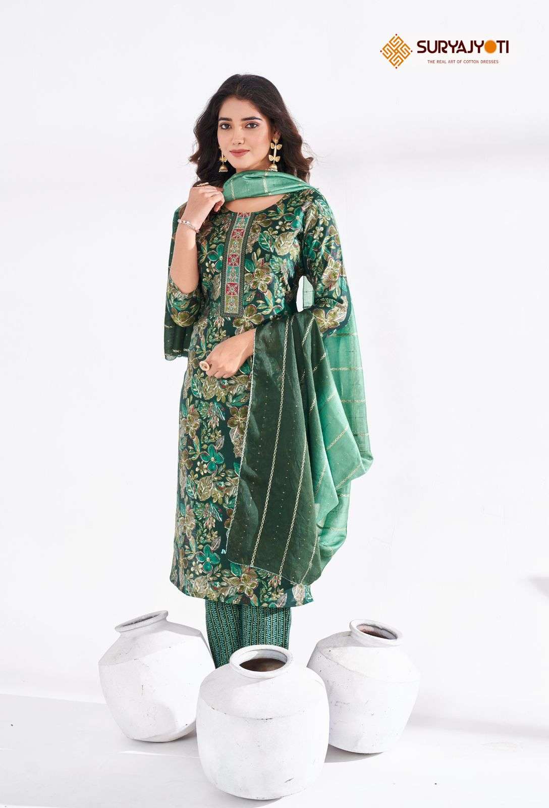SURYAJYOTI NYKAA VOL 2 MODAL PRINT FABRIC FANCY KURTI COMBO SET 