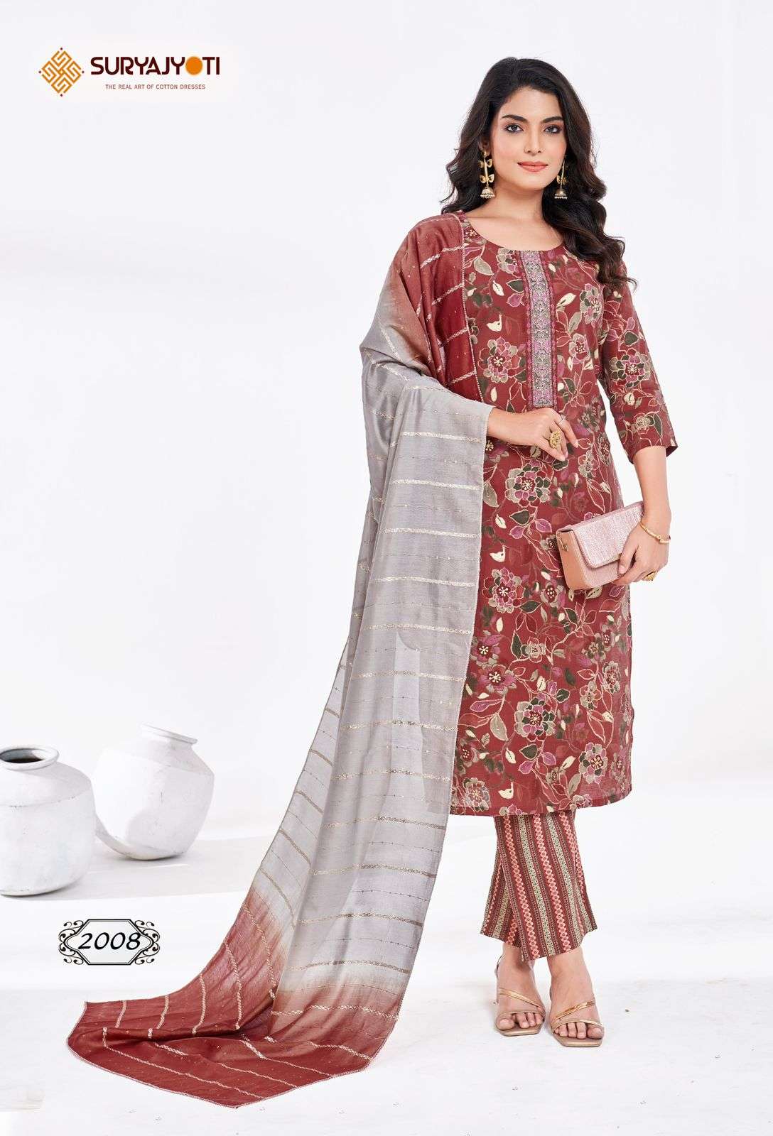 SURYAJYOTI NYKAA VOL 2 MODAL PRINT FABRIC FANCY KURTI COMBO SET 