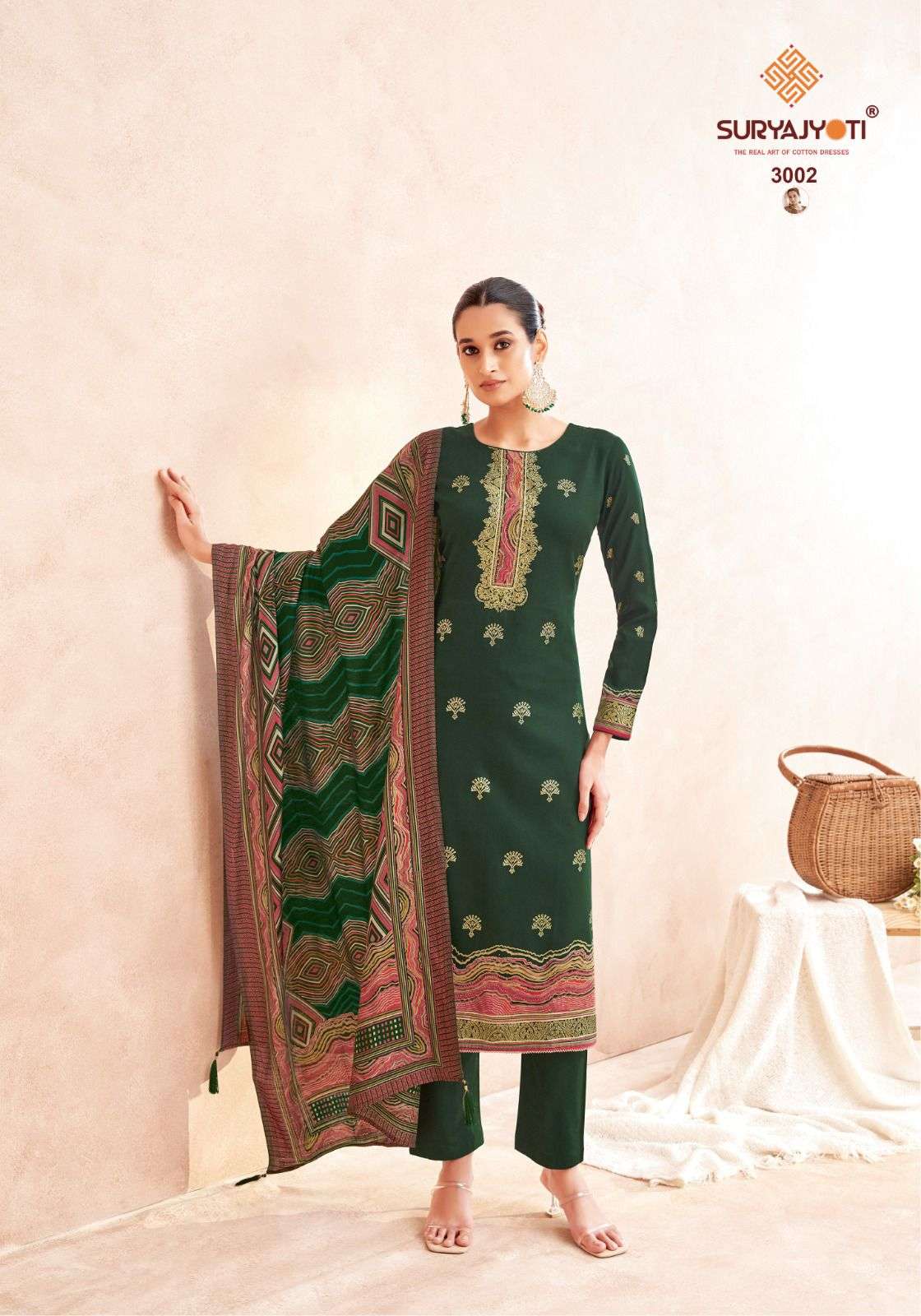 SURYAJYOTI PALLAVI VOL 3 JAM SATIN FANCY WORK SUIT