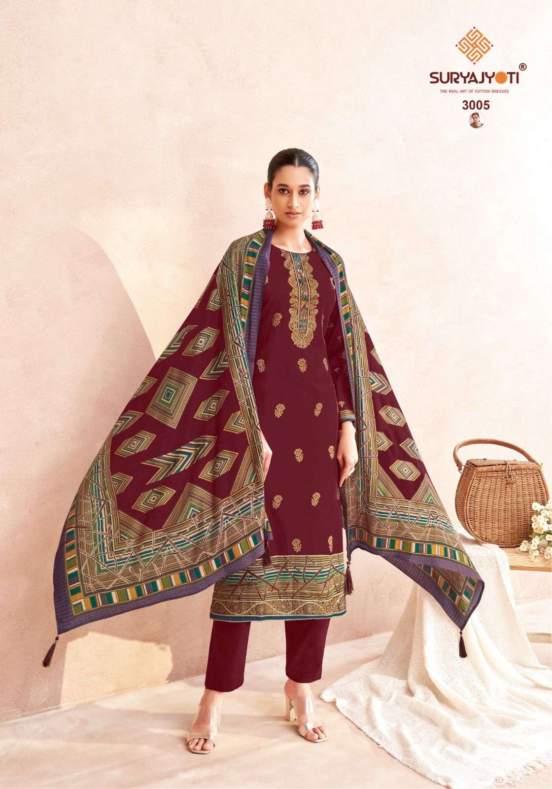 SURYAJYOTI PALLAVI VOL 3 JAM SATIN FANCY WORK SUIT