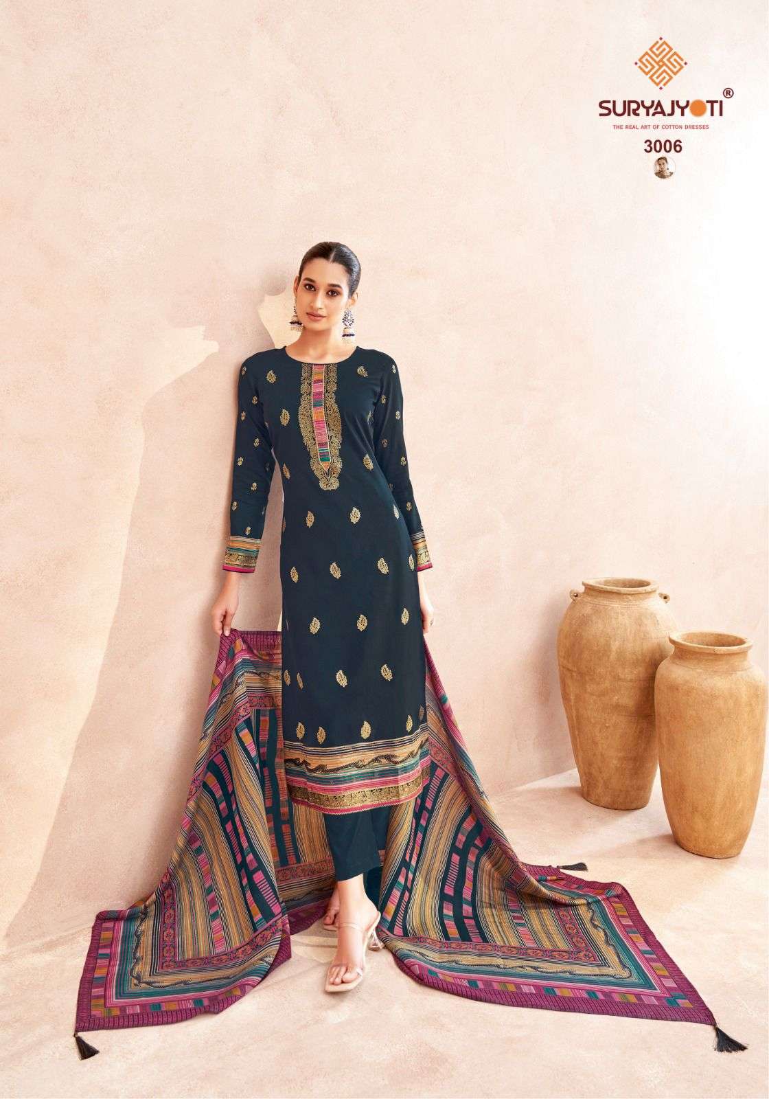 SURYAJYOTI PALLAVI VOL 3 JAM SATIN FANCY WORK SUIT