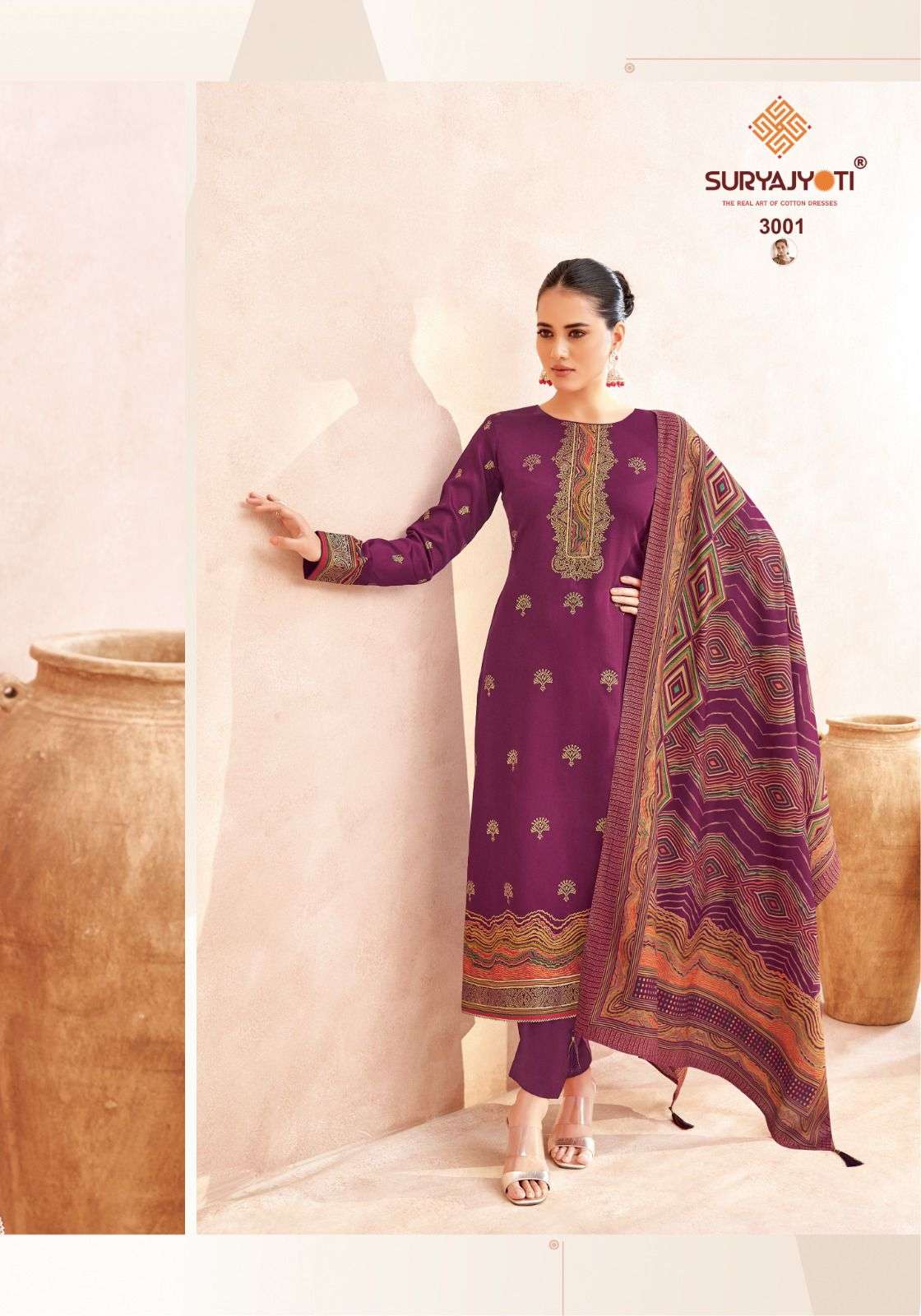 SURYAJYOTI PALLAVI VOL 3 JAM SATIN FANCY WORK SUIT