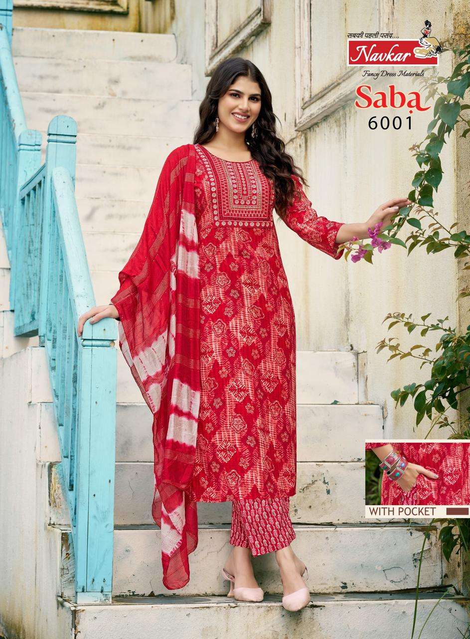 TANIKSH SABA VOL 6 RAYON FANCY PRINTED LADIES KURTI COMBO SET 