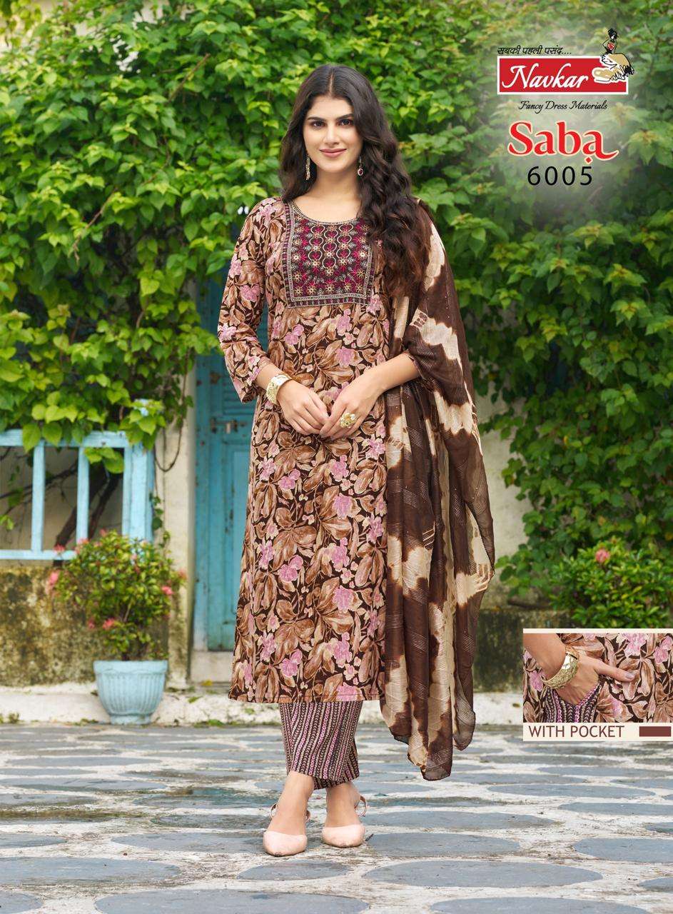 TANIKSH SABA VOL 6 RAYON FANCY PRINTED LADIES KURTI COMBO SET 