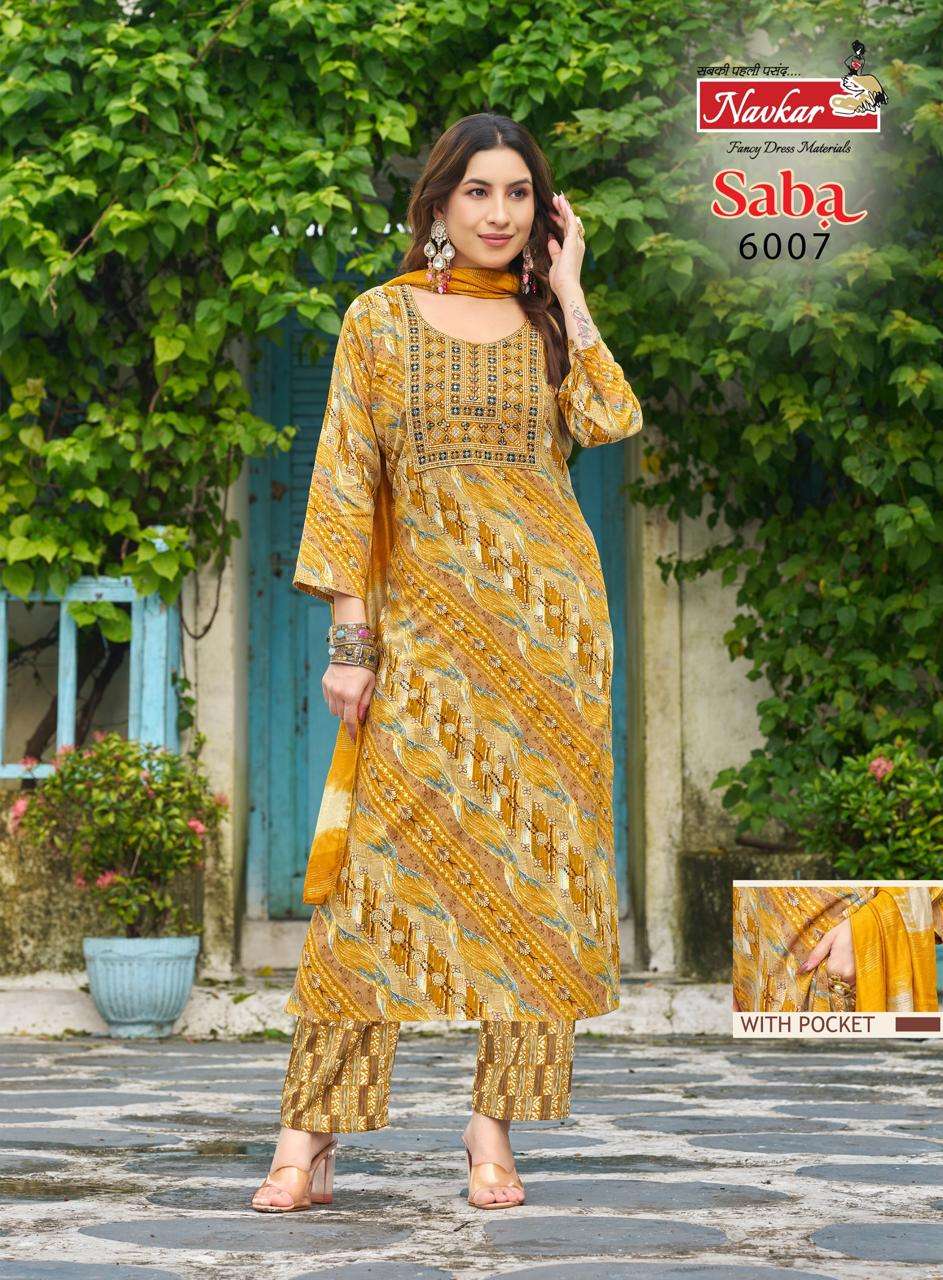 TANIKSH SABA VOL 6 RAYON FANCY PRINTED LADIES KURTI COMBO SET 