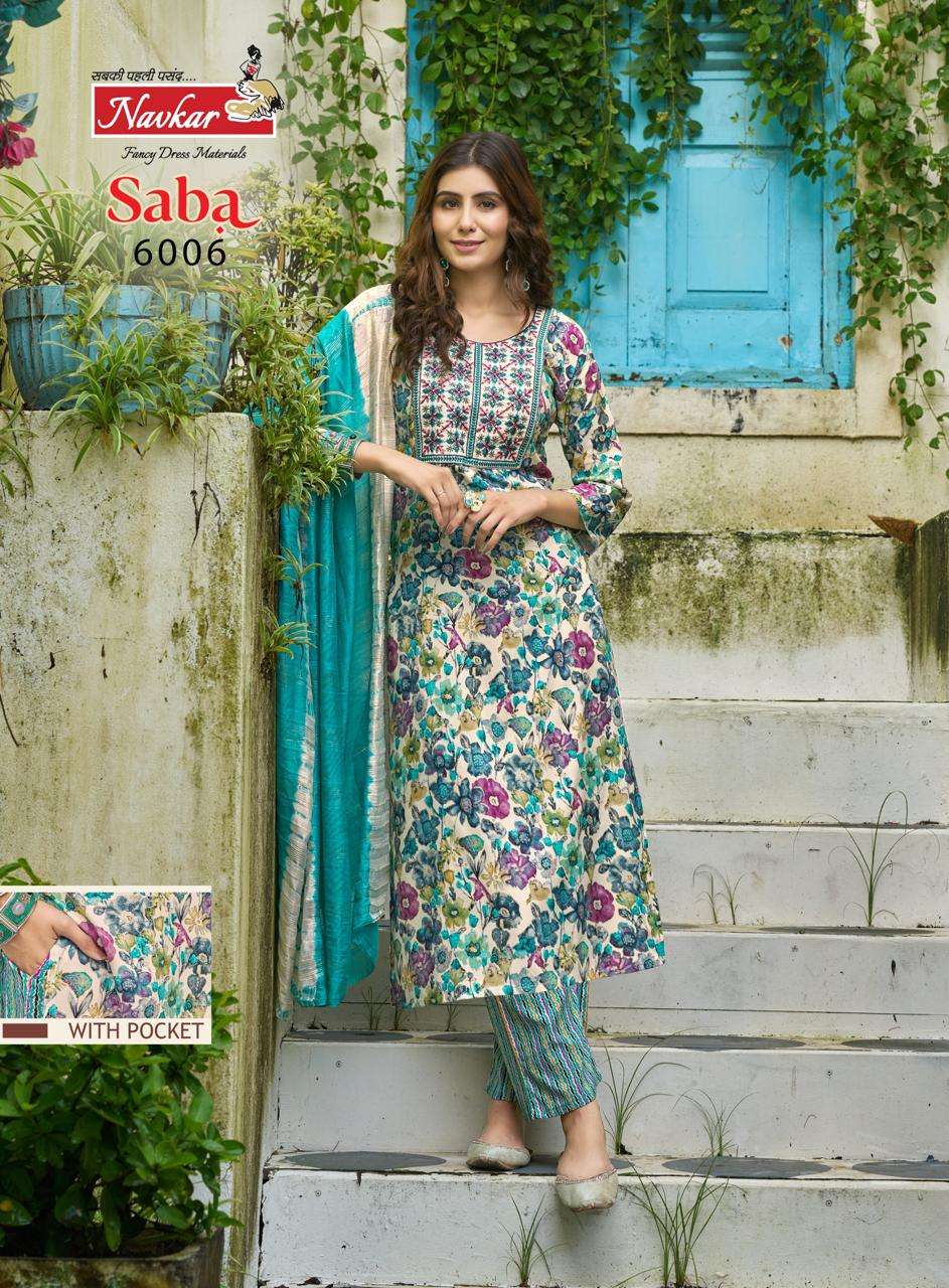 TANIKSH SABA VOL 6 RAYON FANCY PRINTED LADIES KURTI COMBO SET 