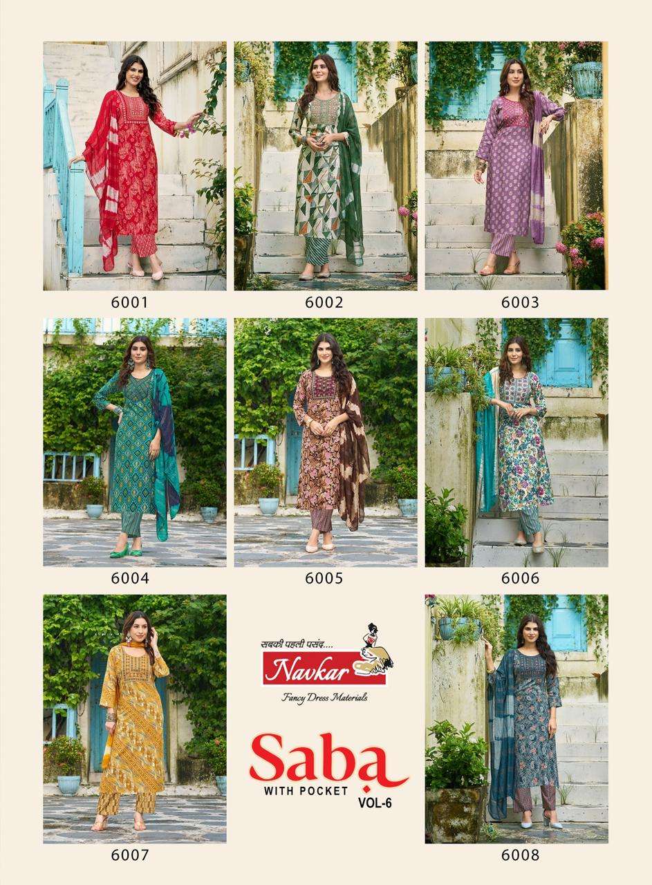TANIKSH SABA VOL 6 RAYON FANCY PRINTED LADIES KURTI COMBO SET 
