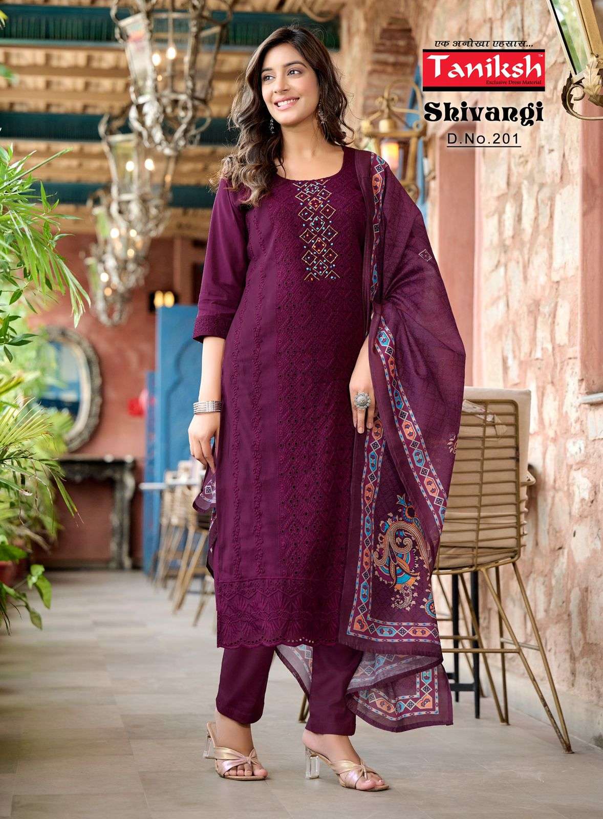 TANIKSH SHIVANGI VOL 2 MUSLIN SCHIFFLI WORK KURTI COMBO SET 