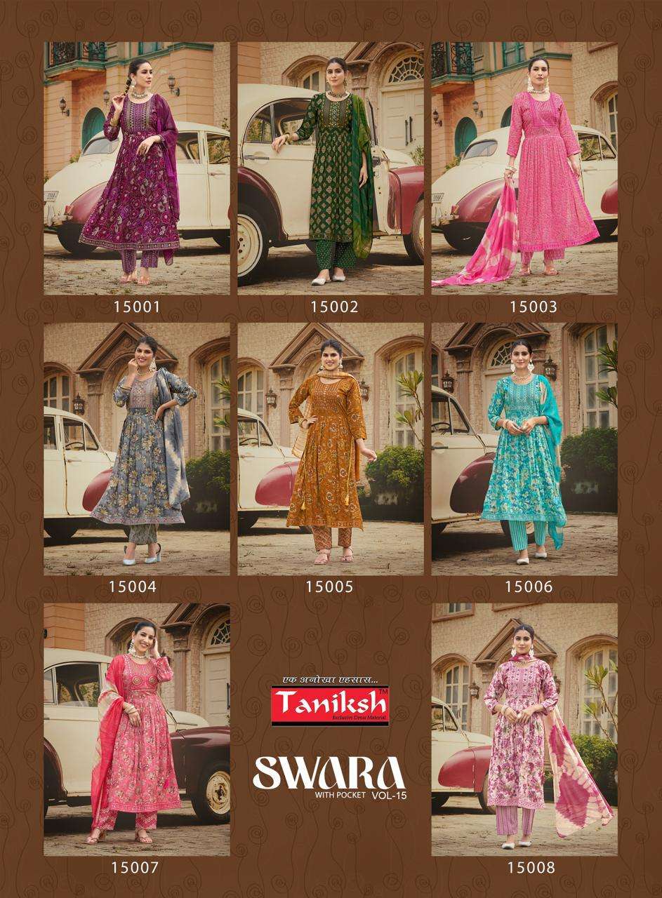 TANIKSH SWARA VOL 15 NAIRA CUT STYLE LADIES KURTI COMBO SET