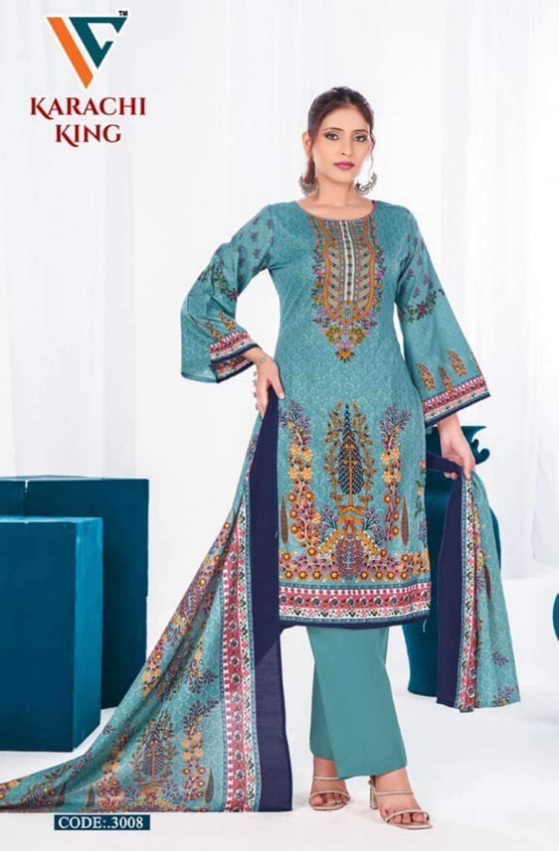 VANDANA‎‎‎‎ CREATION KARACHI‎ KING‎‎ VOL 3 COTTON DIGITAL PRINT SALWAR SUIT