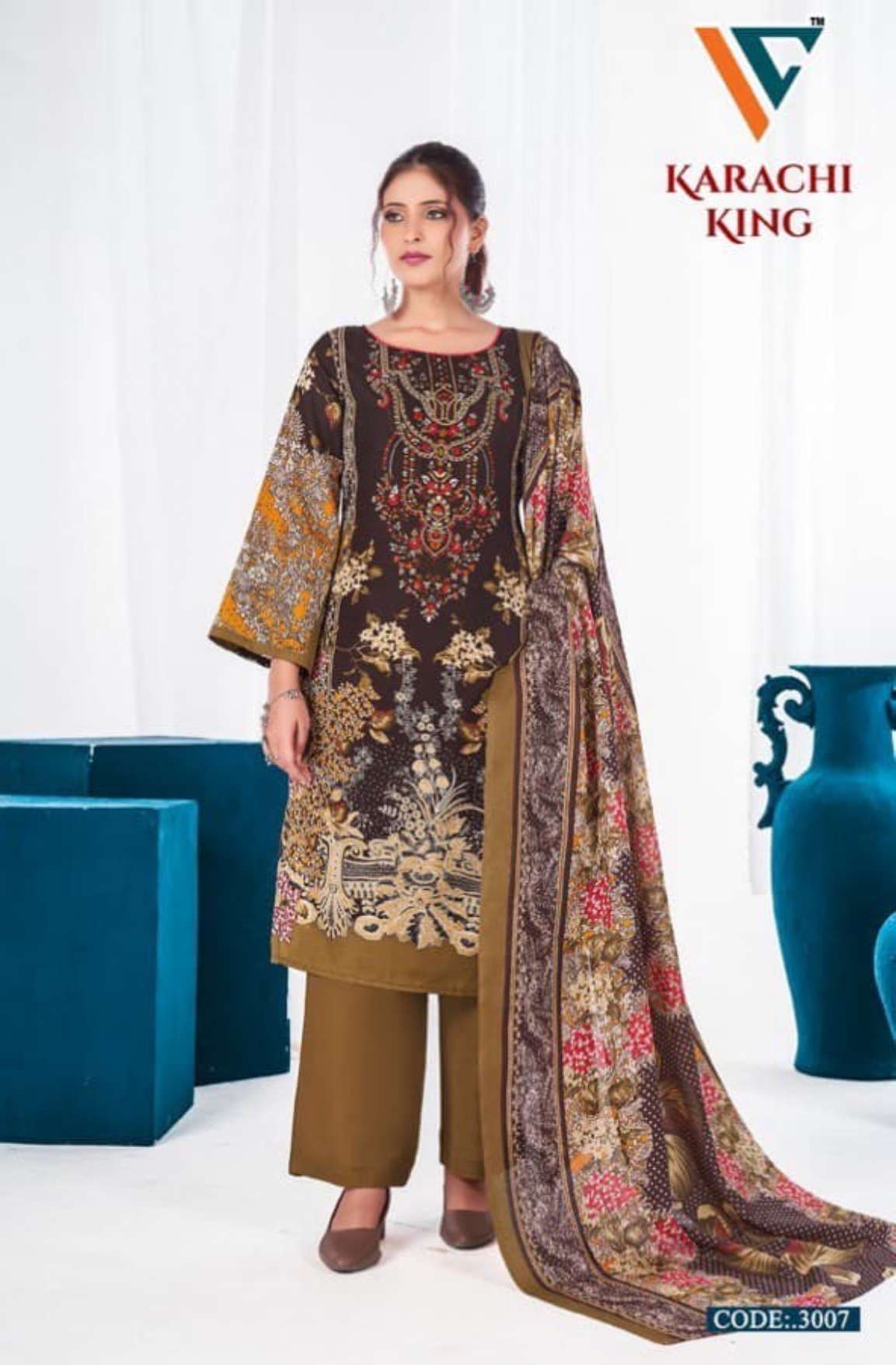 VANDANA‎‎‎‎ CREATION KARACHI‎ KING‎‎ VOL 3 COTTON DIGITAL PRINT SALWAR SUIT
