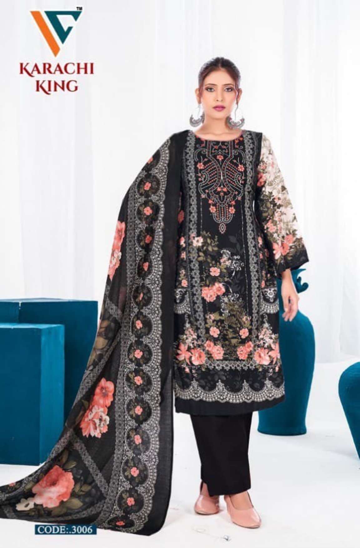 VANDANA‎‎‎‎ CREATION KARACHI‎ KING‎‎ VOL 3 COTTON DIGITAL PRINT SALWAR SUIT
