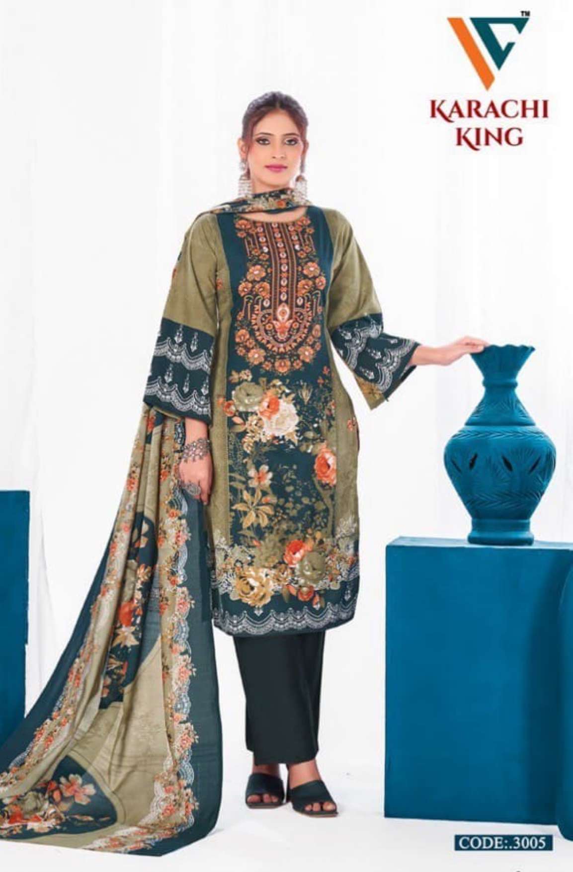 VANDANA‎‎‎‎ CREATION KARACHI‎ KING‎‎ VOL 3 COTTON DIGITAL PRINT SALWAR SUIT