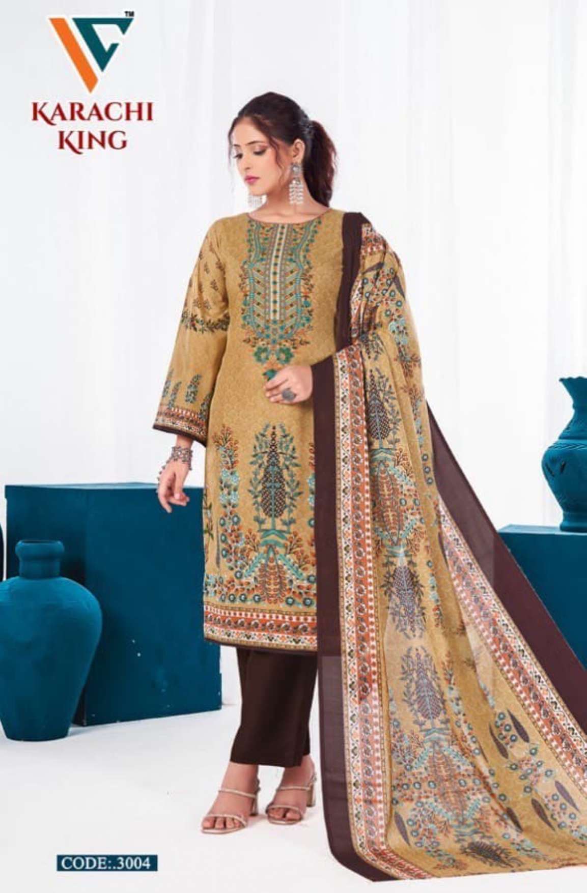 VANDANA‎‎‎‎ CREATION KARACHI‎ KING‎‎ VOL 3 COTTON DIGITAL PRINT SALWAR SUIT