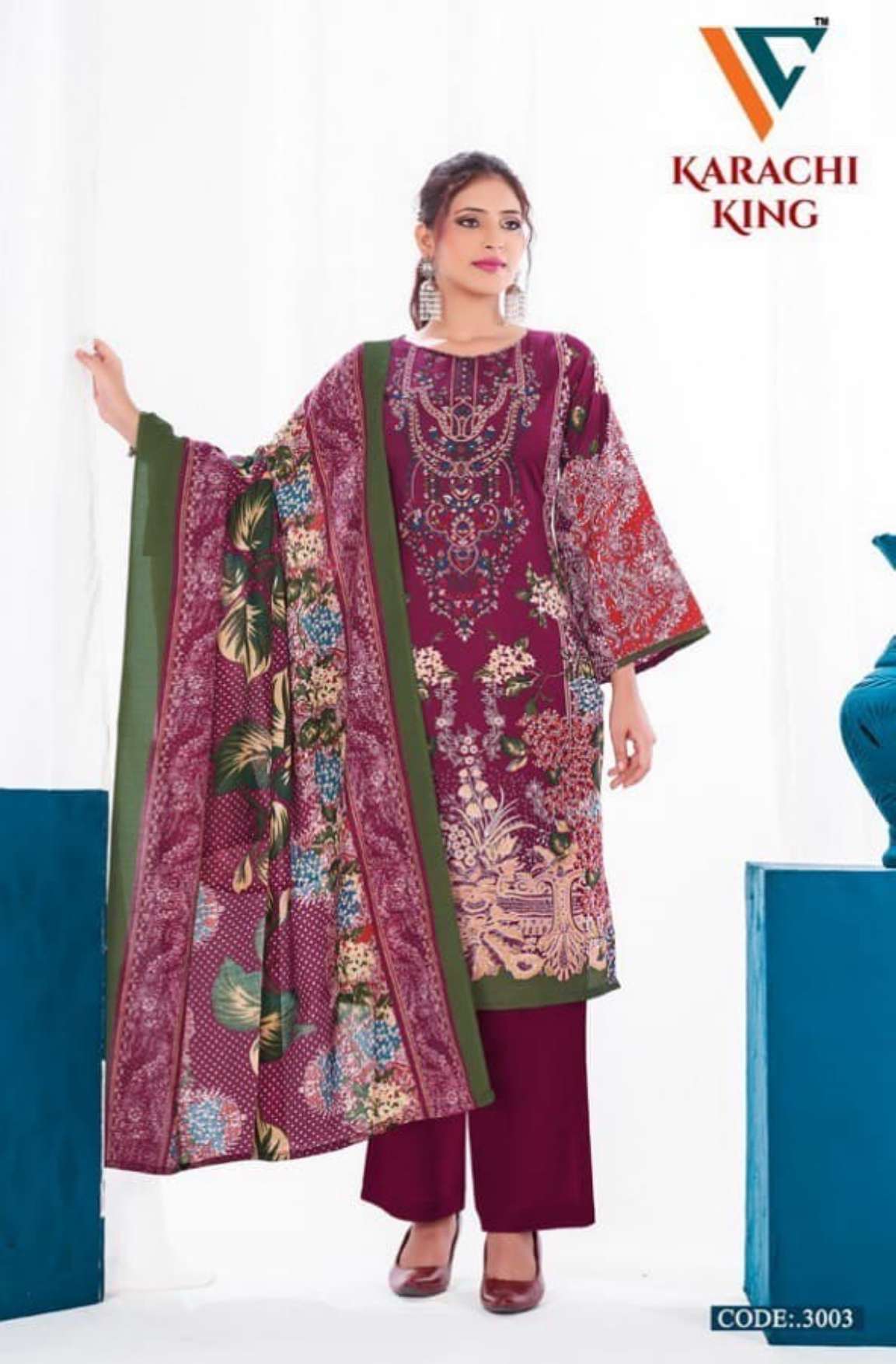 VANDANA‎‎‎‎ CREATION KARACHI‎ KING‎‎ VOL 3 COTTON DIGITAL PRINT SALWAR SUIT