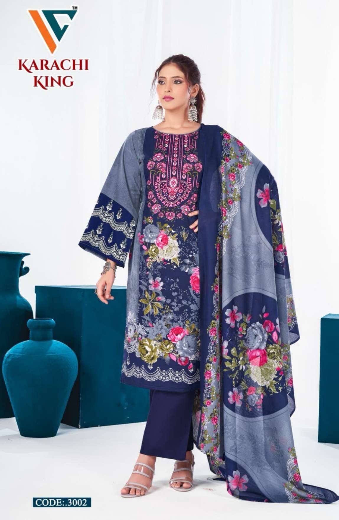 VANDANA‎‎‎‎ CREATION KARACHI‎ KING‎‎ VOL 3 COTTON DIGITAL PRINT SALWAR SUIT