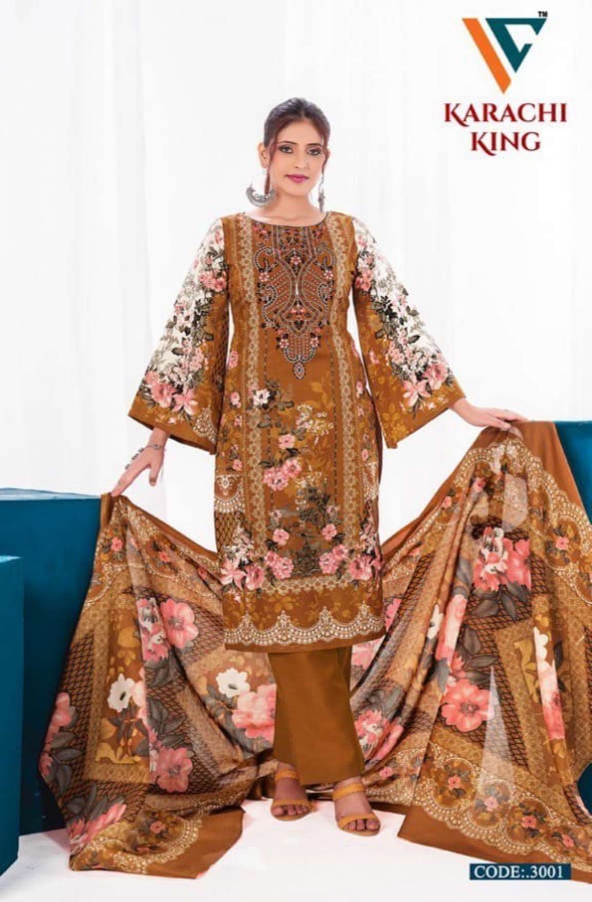 VANDANA‎‎‎‎ CREATION KARACHI‎ KING‎‎ VOL 3 COTTON DIGITAL PRINT SALWAR SUIT