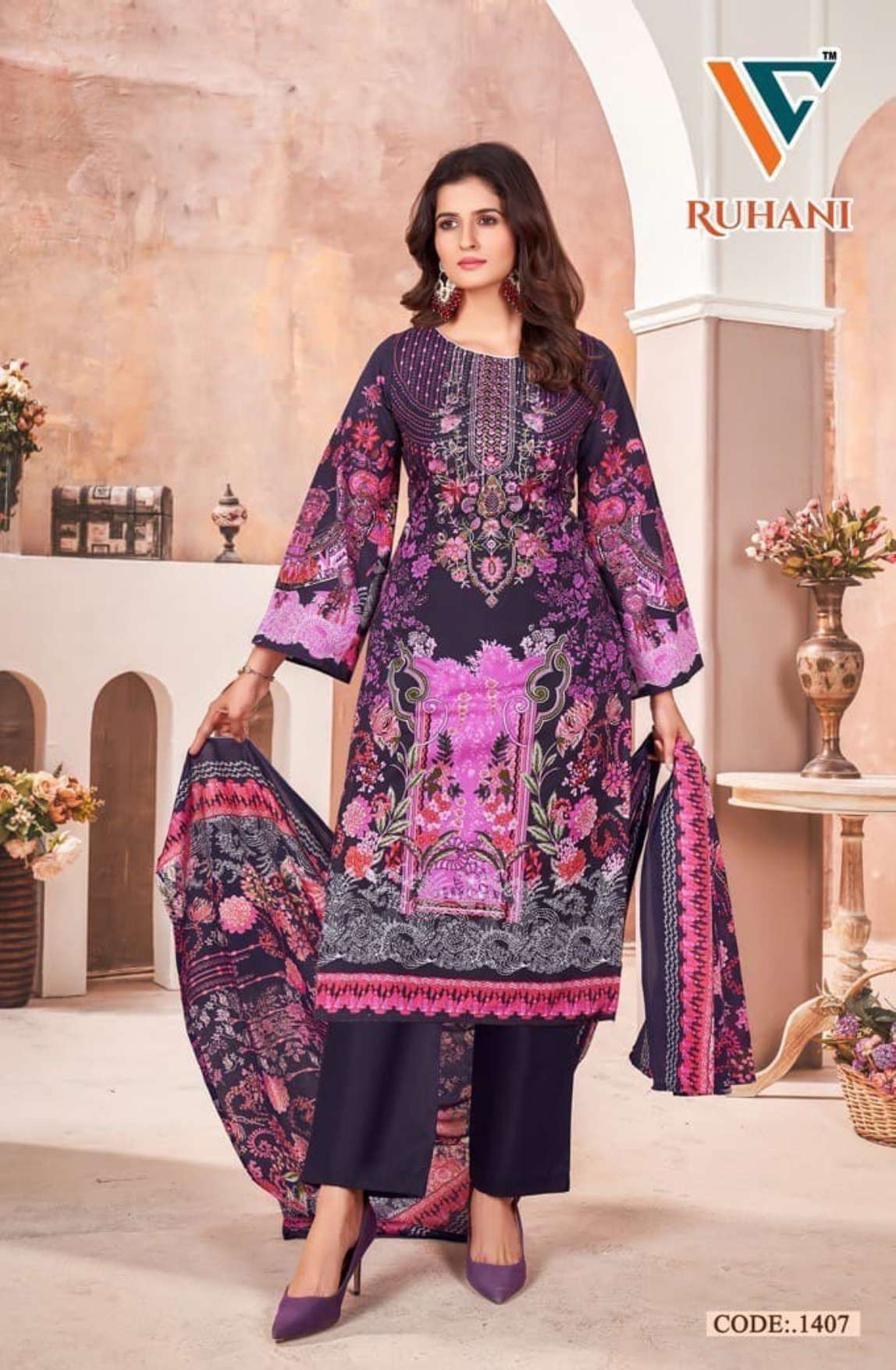 VANDANA‎ CREATION RUHANI‎ VOL 14 COTTON DIGITAL STYLE PRINTS SALWAR SUIT