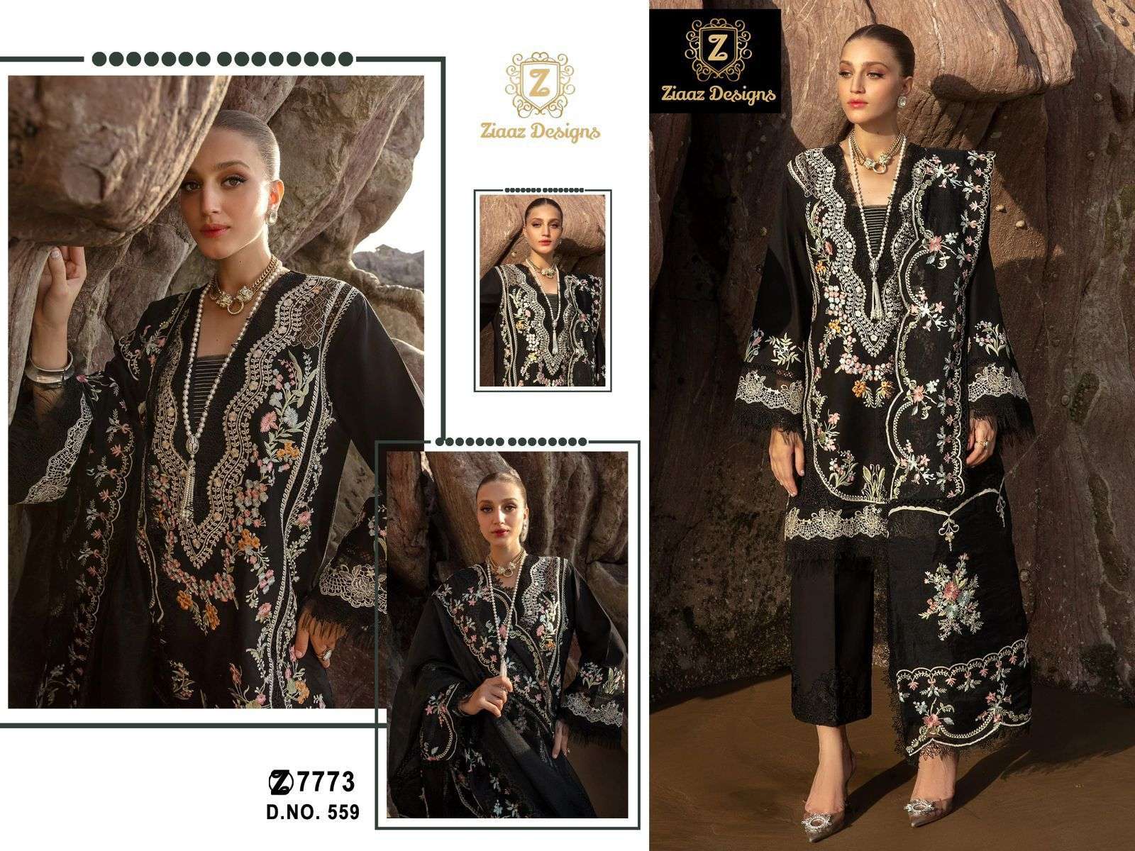 ZIAAZ DESIGNS CODE NO - 558 and 559 BEAUTIFUL HEAVY WORK PARTY WEAR SUIT
