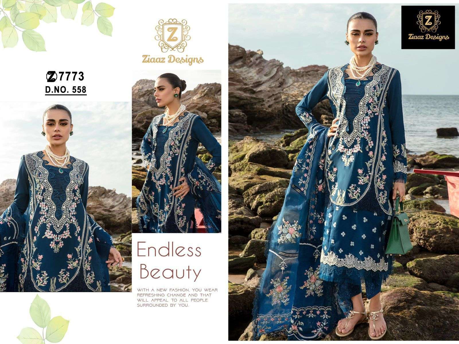 ZIAAZ DESIGNS CODE NO - 558 and 559 BEAUTIFUL HEAVY WORK PARTY WEAR SUIT