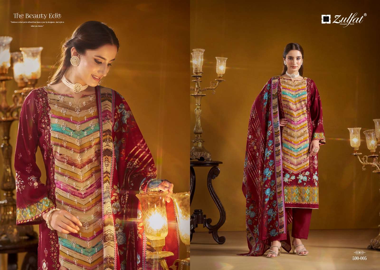ZULFAT DESIGNER SUITS AAYAT RAYON PRINTS WITH FANCY WORK SUIT