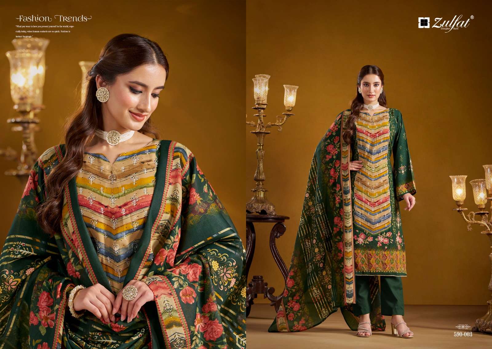 ZULFAT DESIGNER SUITS AAYAT RAYON PRINTS WITH FANCY WORK SUIT